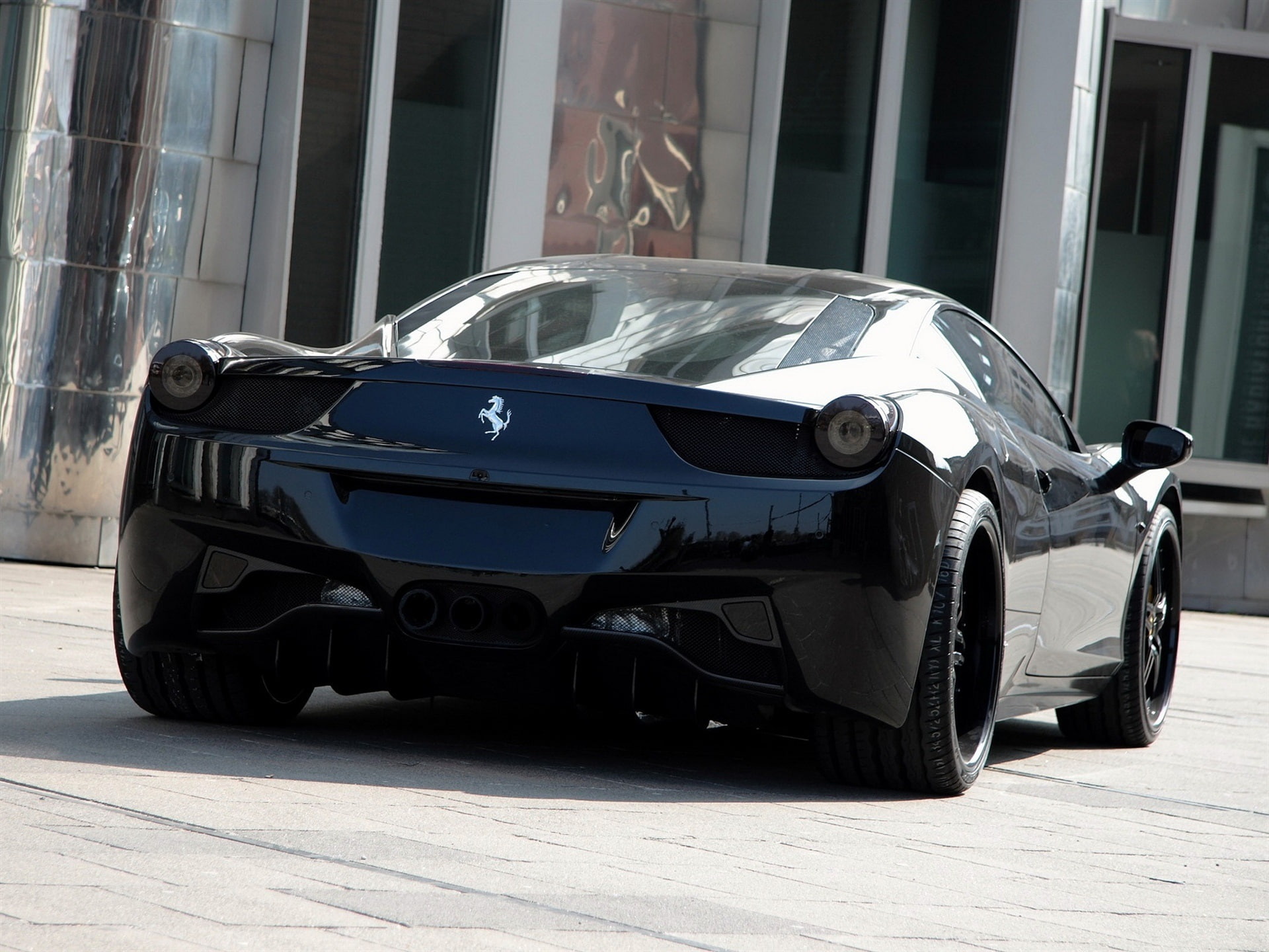 1080P, italia, Car, Black, Back, Ferrari, View, HD Wallpaper