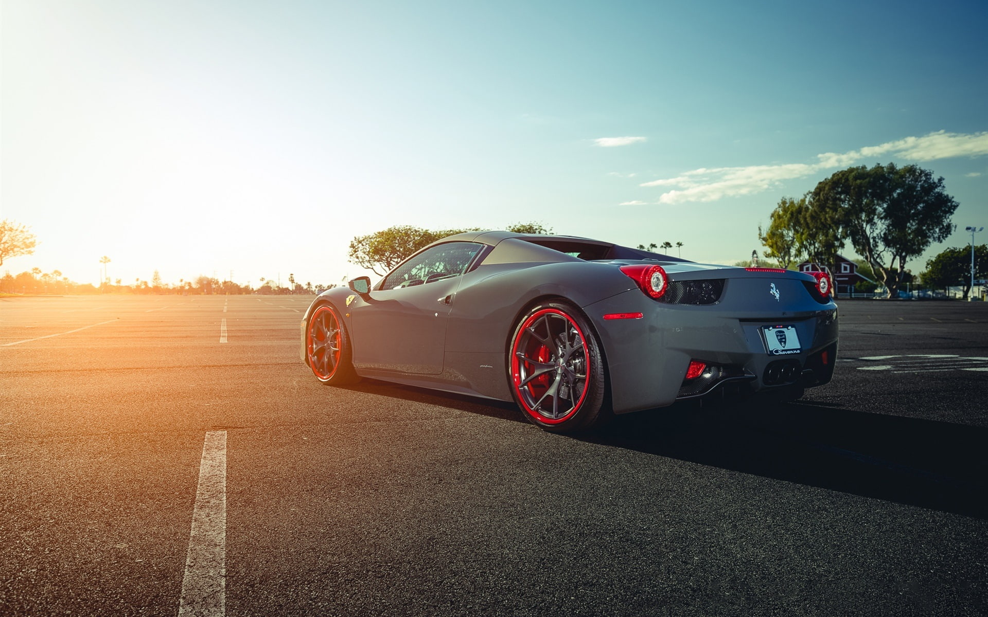 Grey, Supercar, Ferrari, 1080P, Back, italia, View, HD Wallpaper