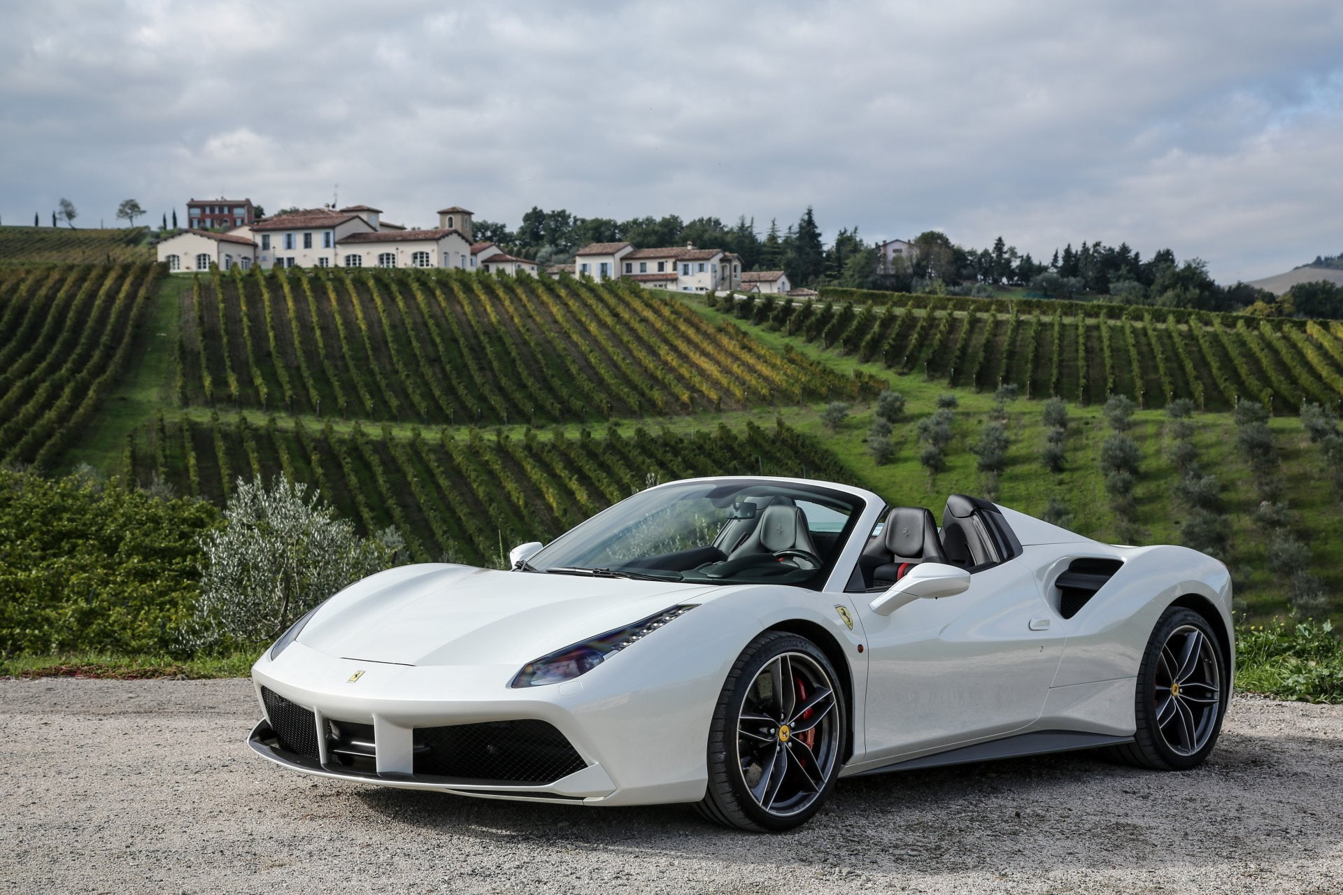 White Car, Ferrari, 1080P, Ferrari 488 Spider, HD Wallpaper