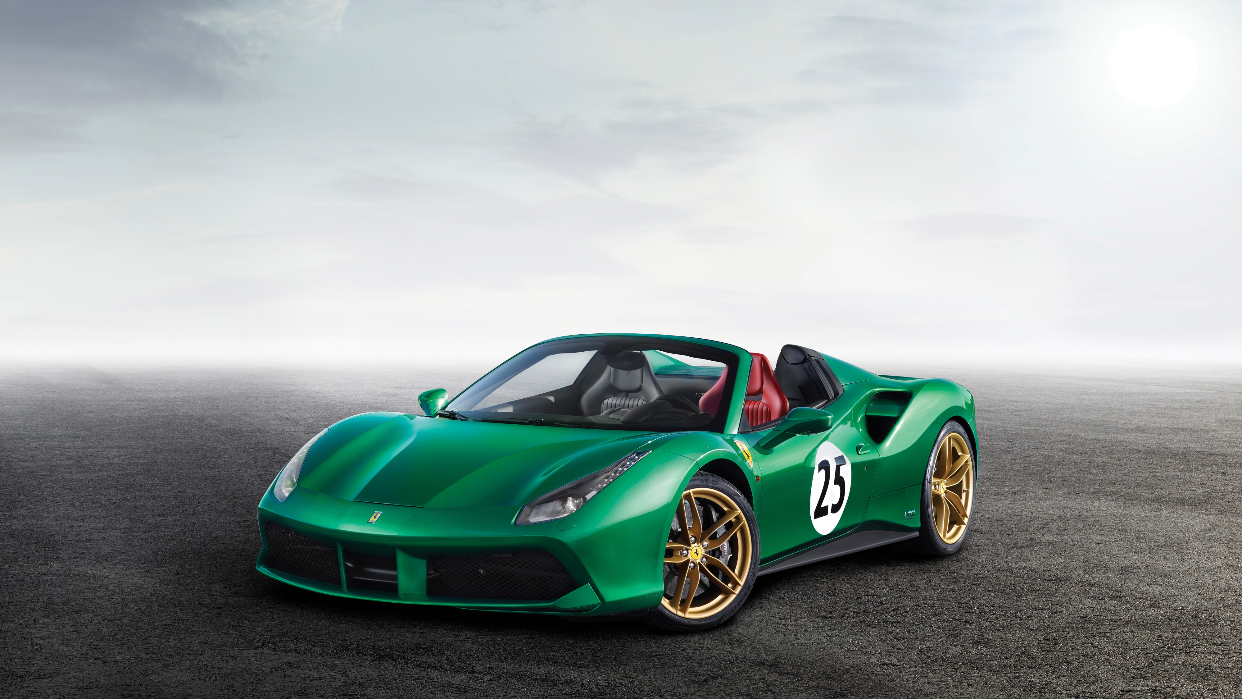 ferrari, 4K, Ferrari 488 Spider, green, laferrari, 4K, 2017, The Green Jewel, HD Wallpaper