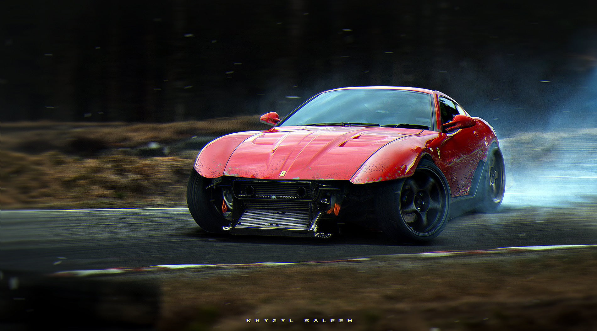 drift, Stance, futuristic, Khyzyl Saleem, Ferrari 599, car, 720P, HD Wallpaper