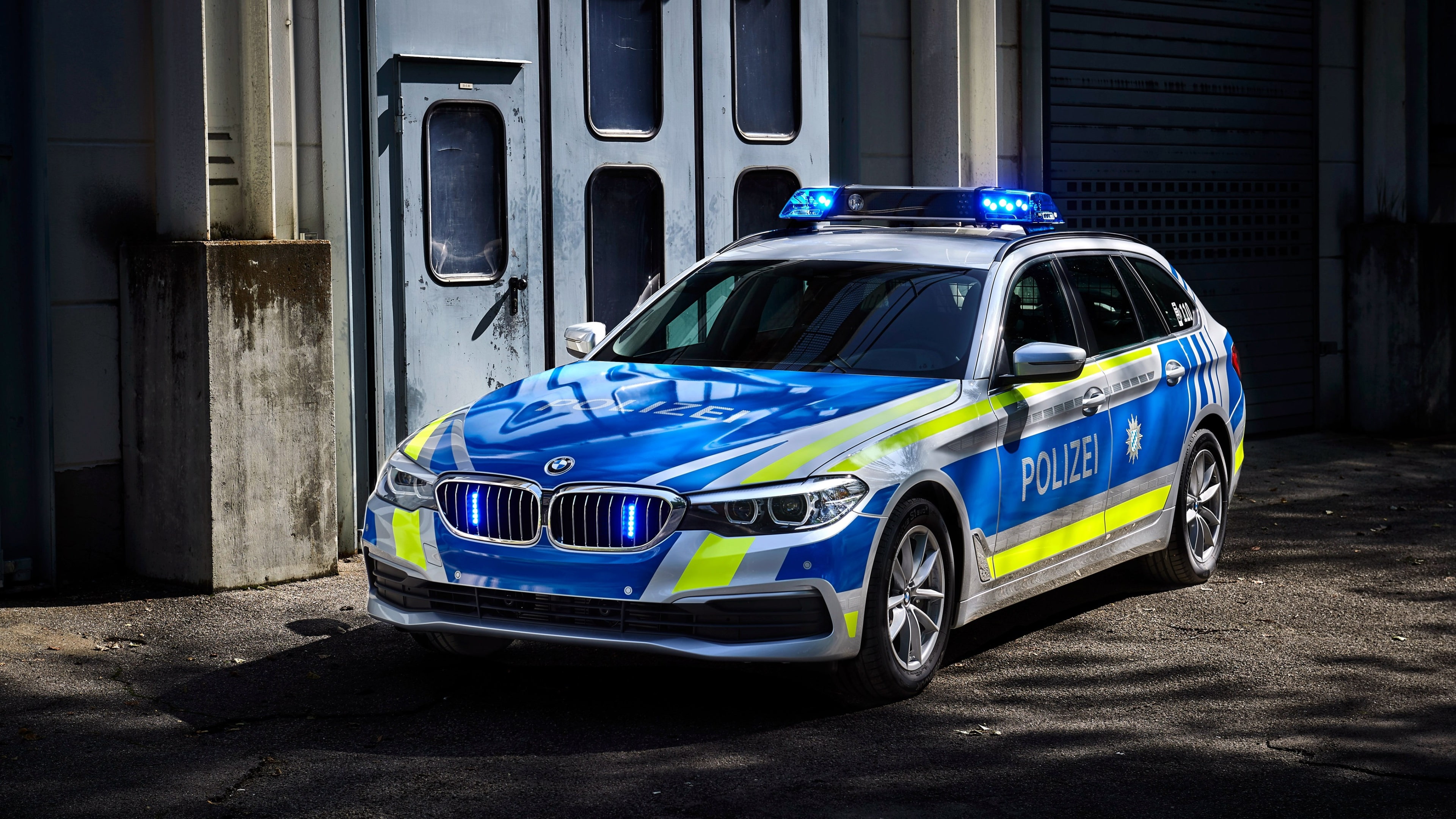 bmw 530d xdrive touring polizei 4k best pic ever, 4K, HD Wallpaper