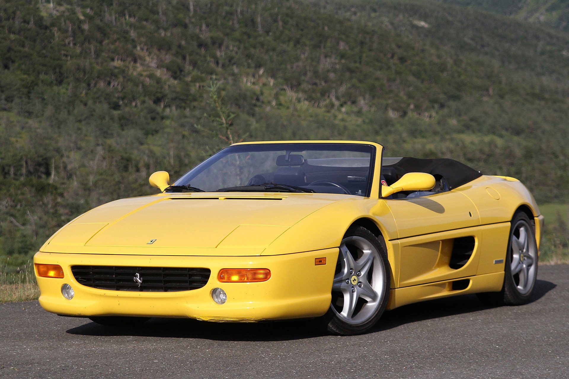 yellow, f355, 1080P, spider, 1998, cars, ferrari, HD Wallpaper