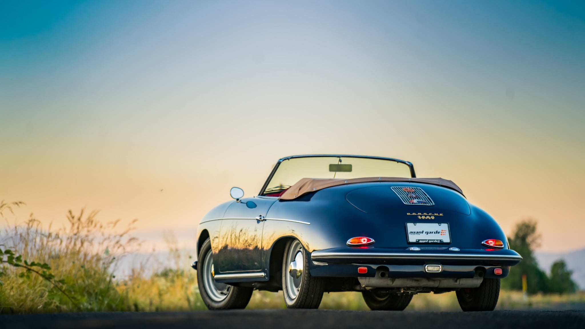 Old Car, Car, Blue Car, Porsche, 1080P, Porsche 356B, Porsche 356B 1600S, Sport Car, Roadster, HD Wallpaper