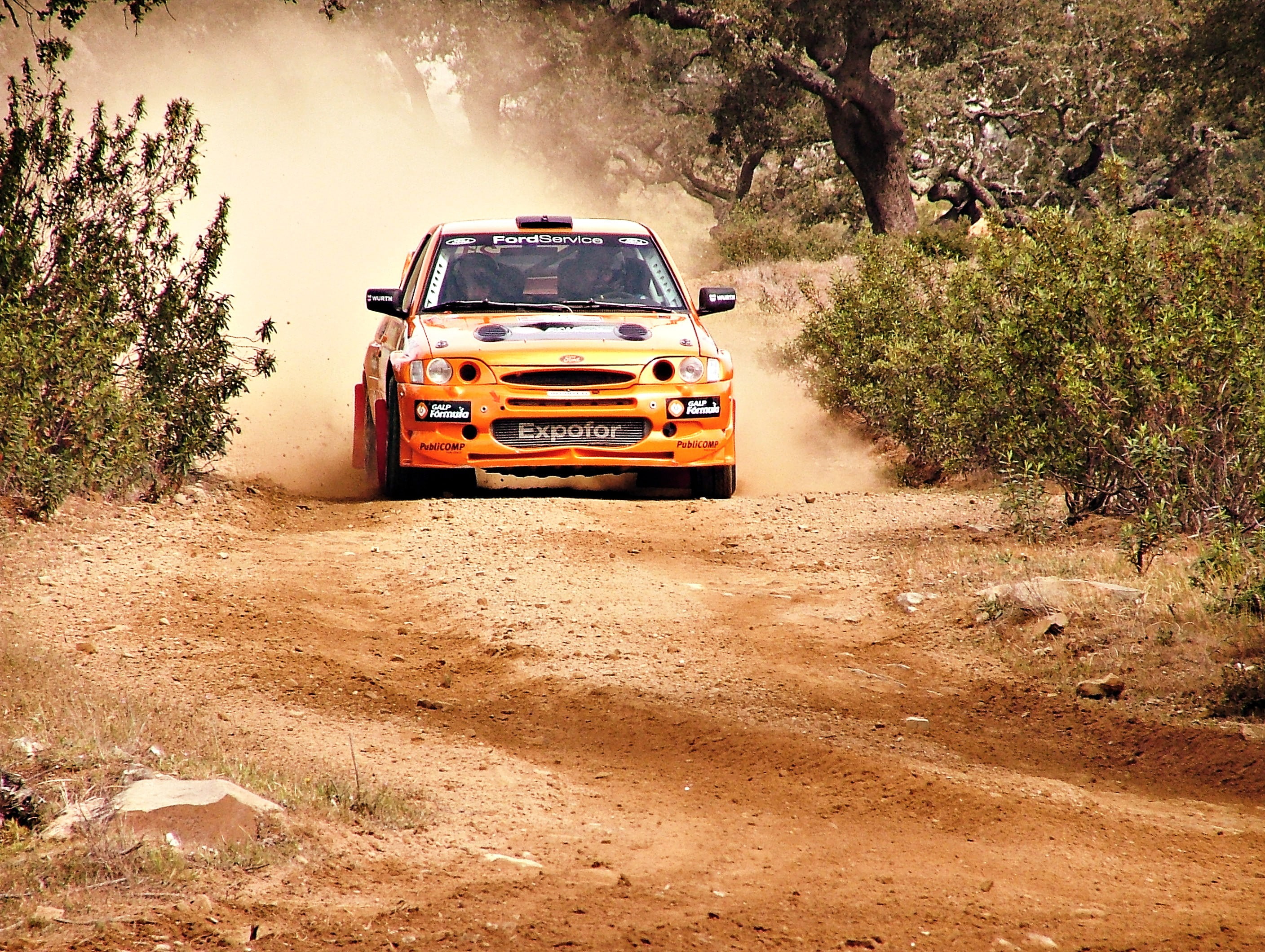car, escort, Rally, vehicle, orange cars, 2K, HD Wallpaper
