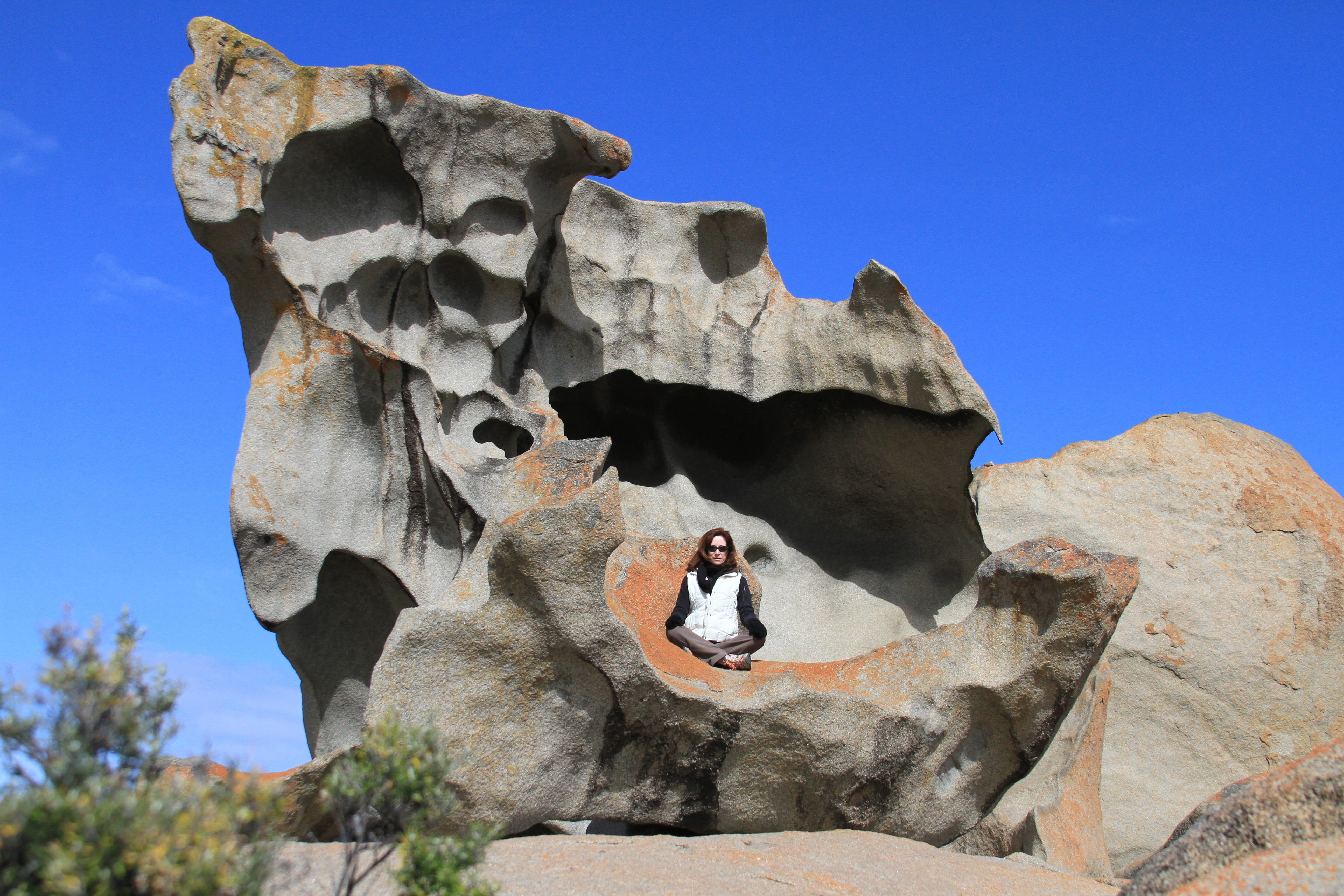 blue, solid, 5K, day, animal, rock, rare rock formations, representation, mediation, animal themes, yoga, rock formations, rock formation, clear sky, rock - object, HD Wallpaper