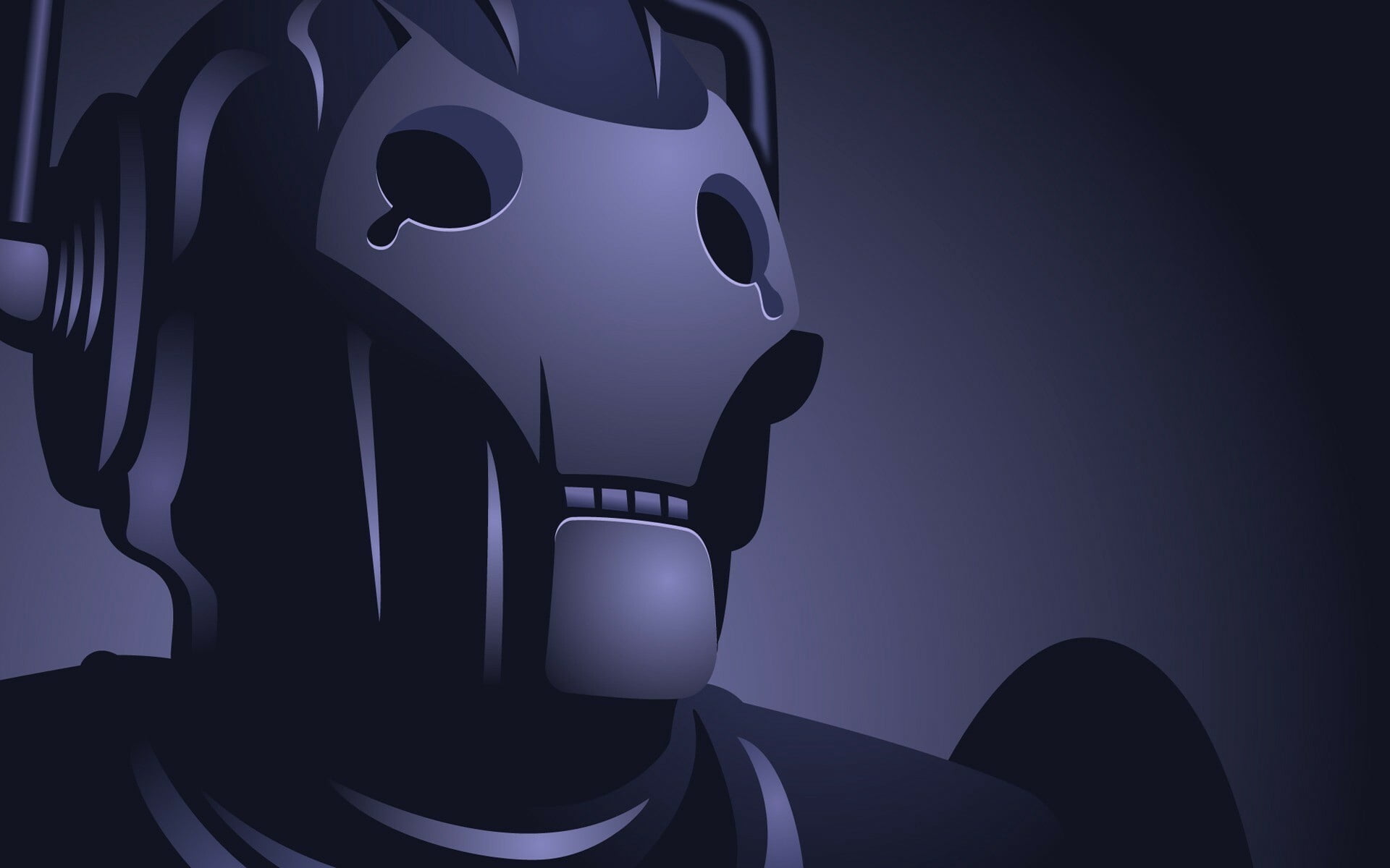 music, abstract, wall - building feature, cartoon, indoors, iron, human Face, robot, vector, human Head, marvel, guitar, string instrument, dark, blue, HD Wallpaper