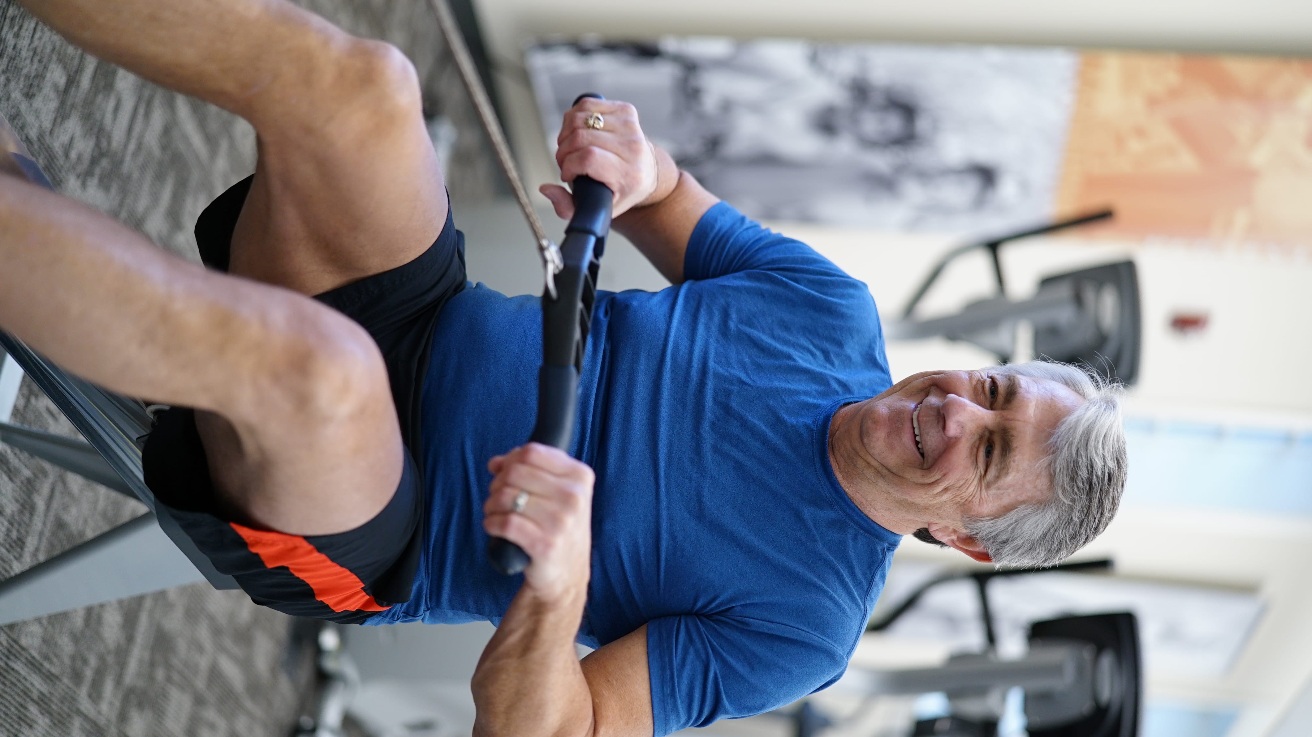 transportation, vitality, men, equipment, gym, senior adult, indoors, bicycle, males, handrail, strength, finger, holding, working out, 4K, sports clothing, HD Wallpaper