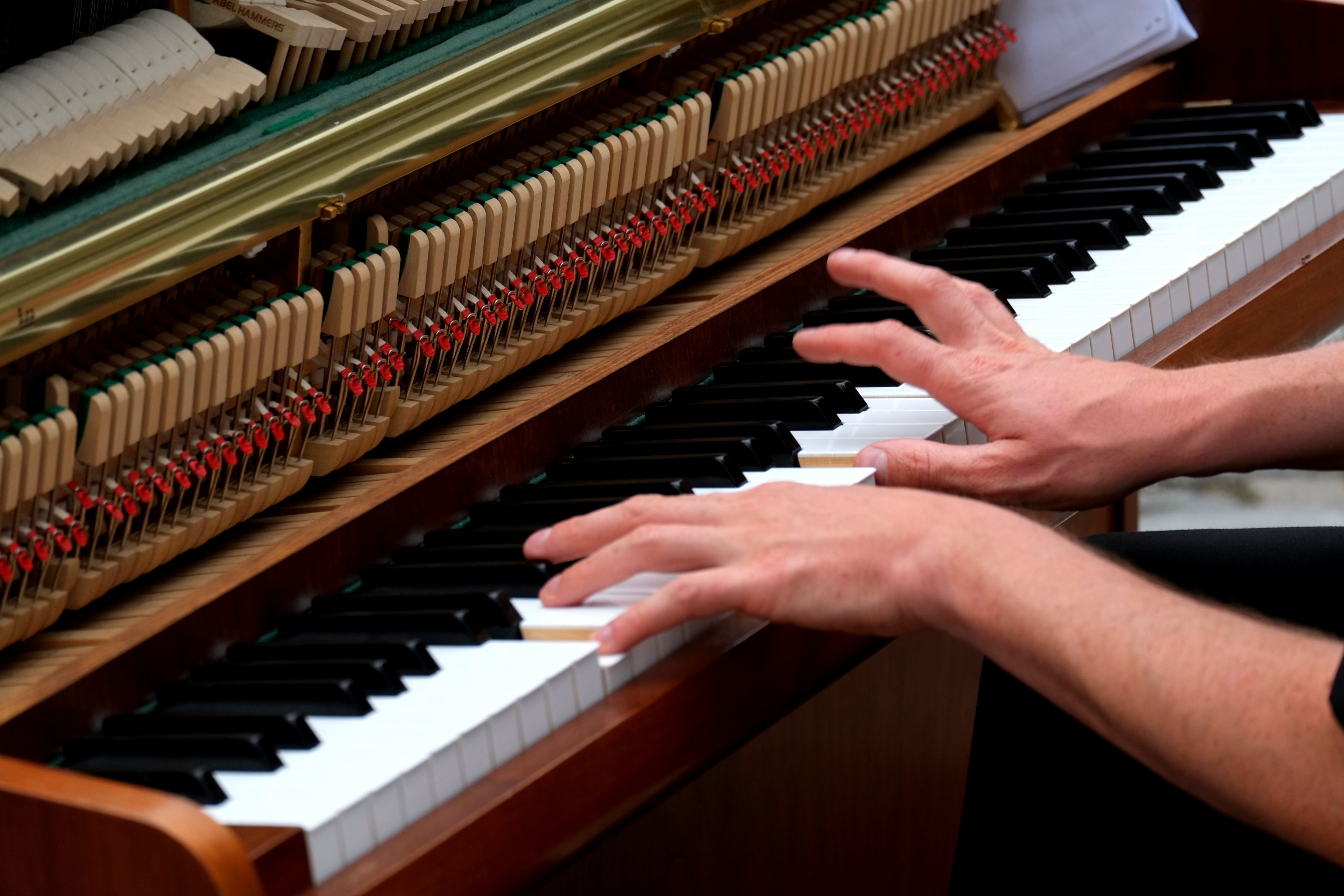 artist, movement, composition, 4K, piece of music, indoors, close-up, piano, human body part, music, keyboard instrument, play, practicing, hand attitude, HD Wallpaper