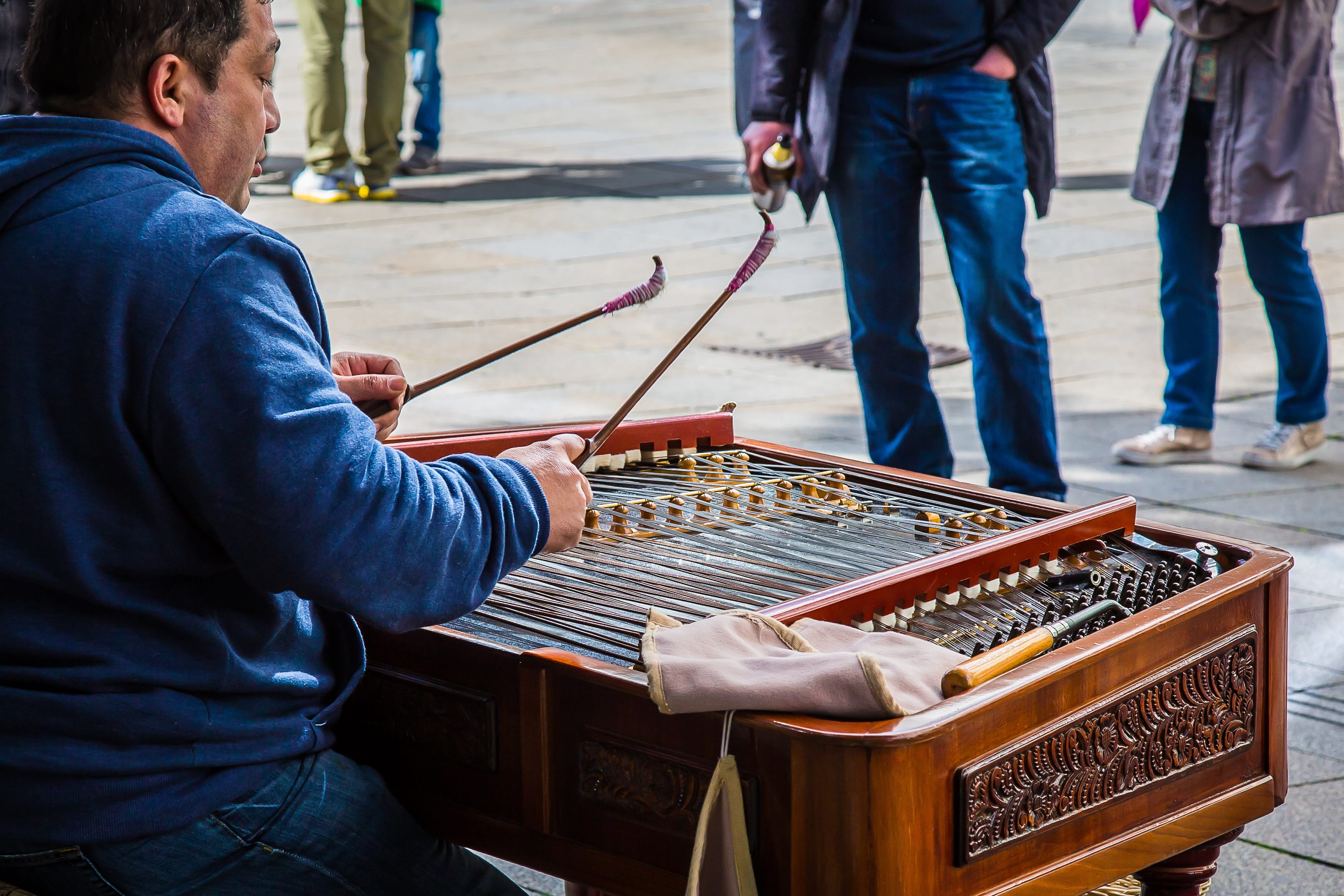 people, musical instrument, street, dulcimer, midsection, market, adult, stringed instrument, city, zither, holding, men, standing, lifestyles, street musicians, HD Wallpaper