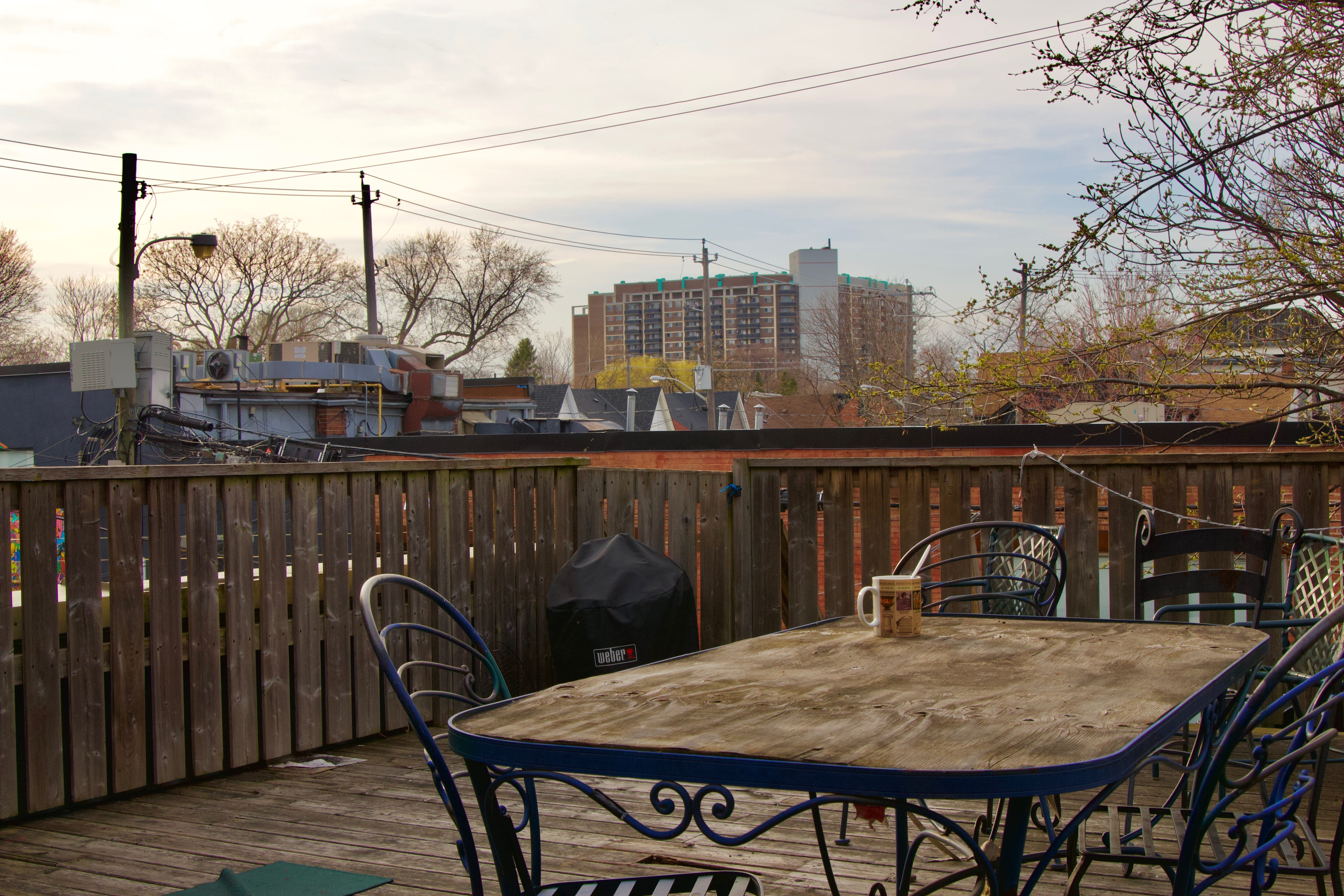 city, plywood, flooring, deck, canal, flagstone, glass, built structure, tree, building, railing, hardwood, dining table, cloud - sky, building exterior, HD Wallpaper