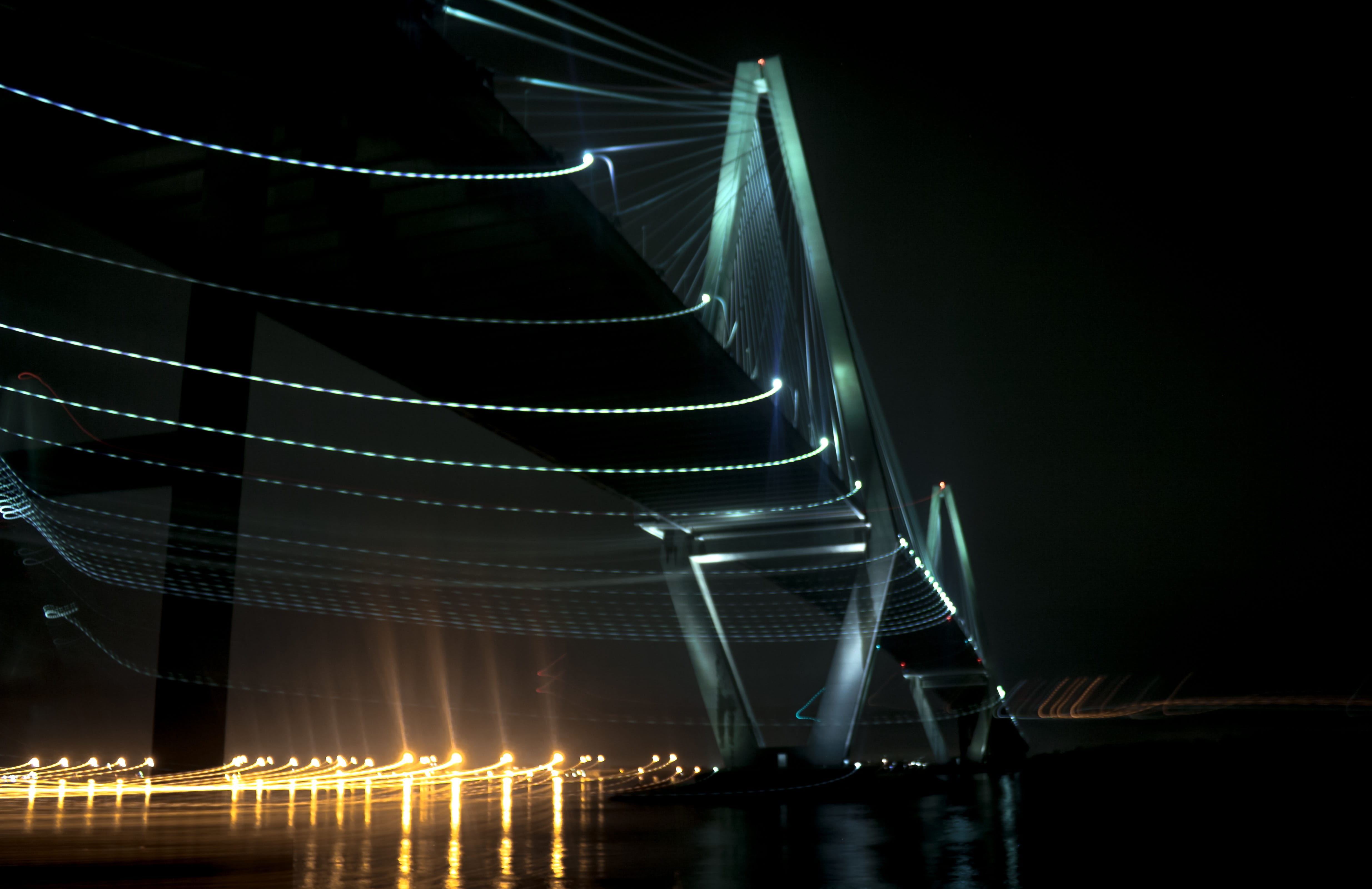 low angle view, sphere, night, flare, leisure activities, long exposure, fractal, neon, architecture, office building, dark, motion, reflection, connection, HD Wallpaper