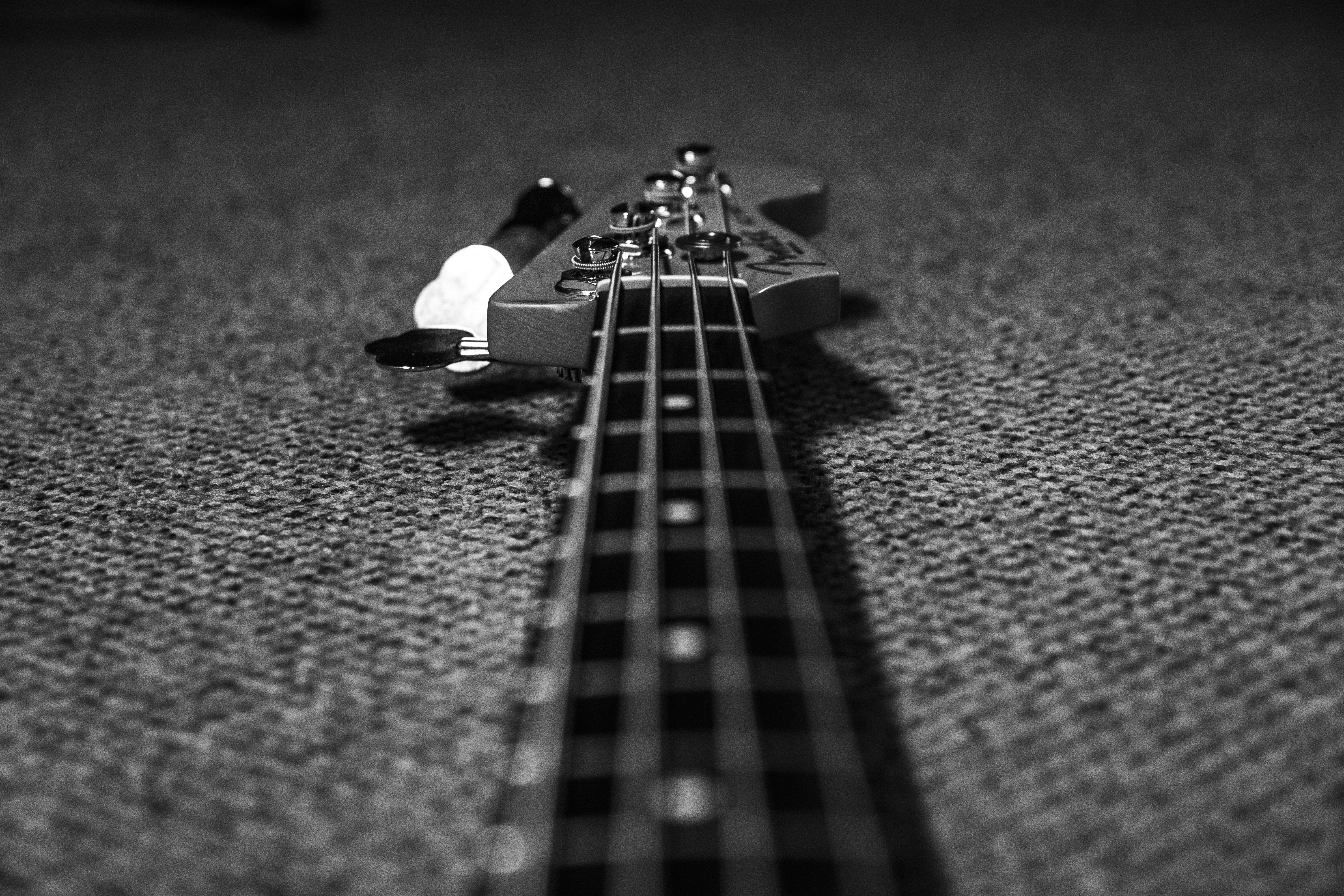 string instrument, acoustic guitar, selective focus, band, close-up, strings, 5K, jazzbass, toy, guitar, indoors, musical instrument, people, single object, HD Wallpaper