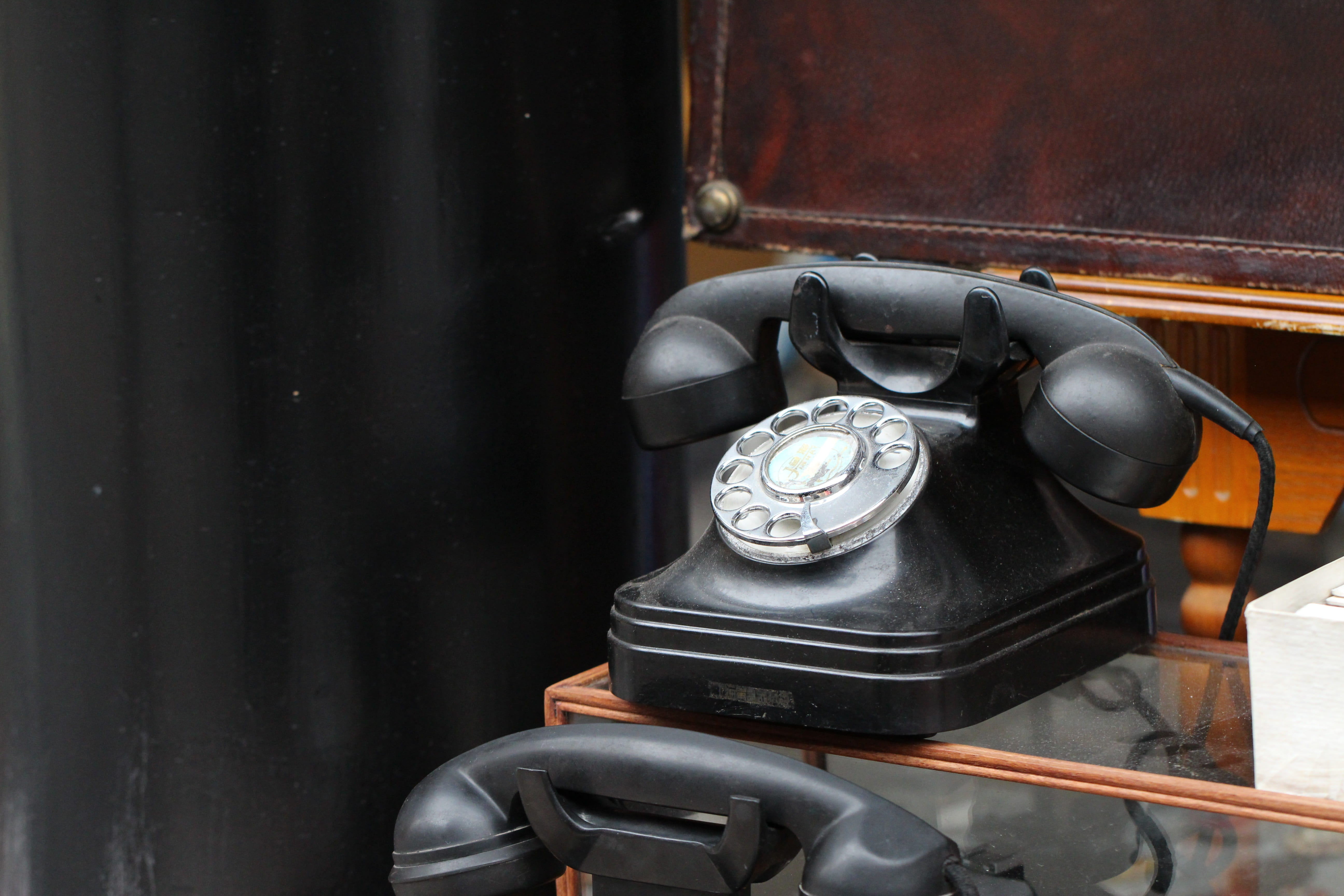 telephone handset, connection, rotary phone, used, apparatus, metal, old-fashioned, vintage, call, telephone, Communication, technology, antiquated, no people, HD Wallpaper
