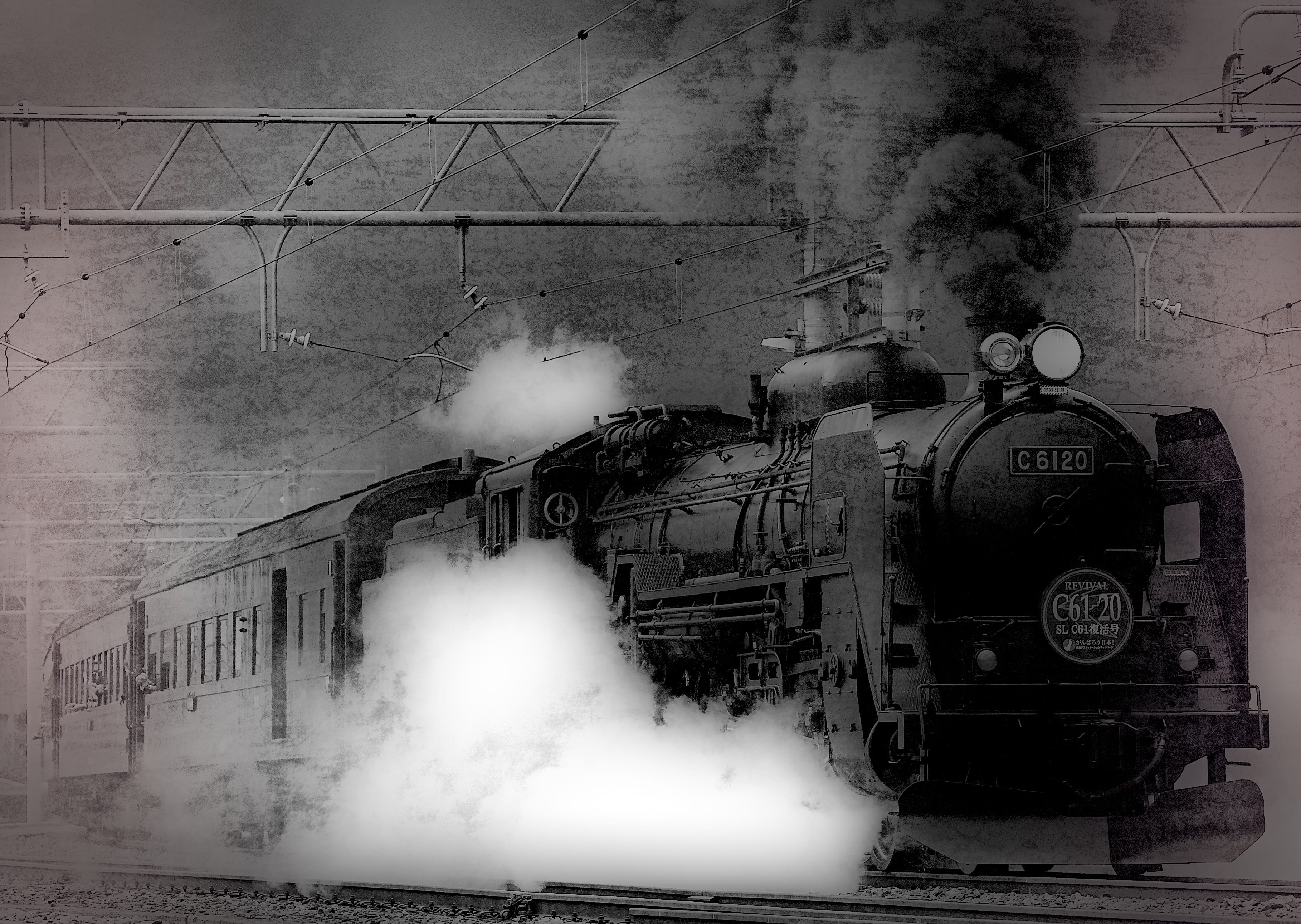steam, public transportation, factory, smoke - physical structure, built structure, old, ancient, daguerreotype, vehicle, iron, day, locomotive, steel, HD Wallpaper