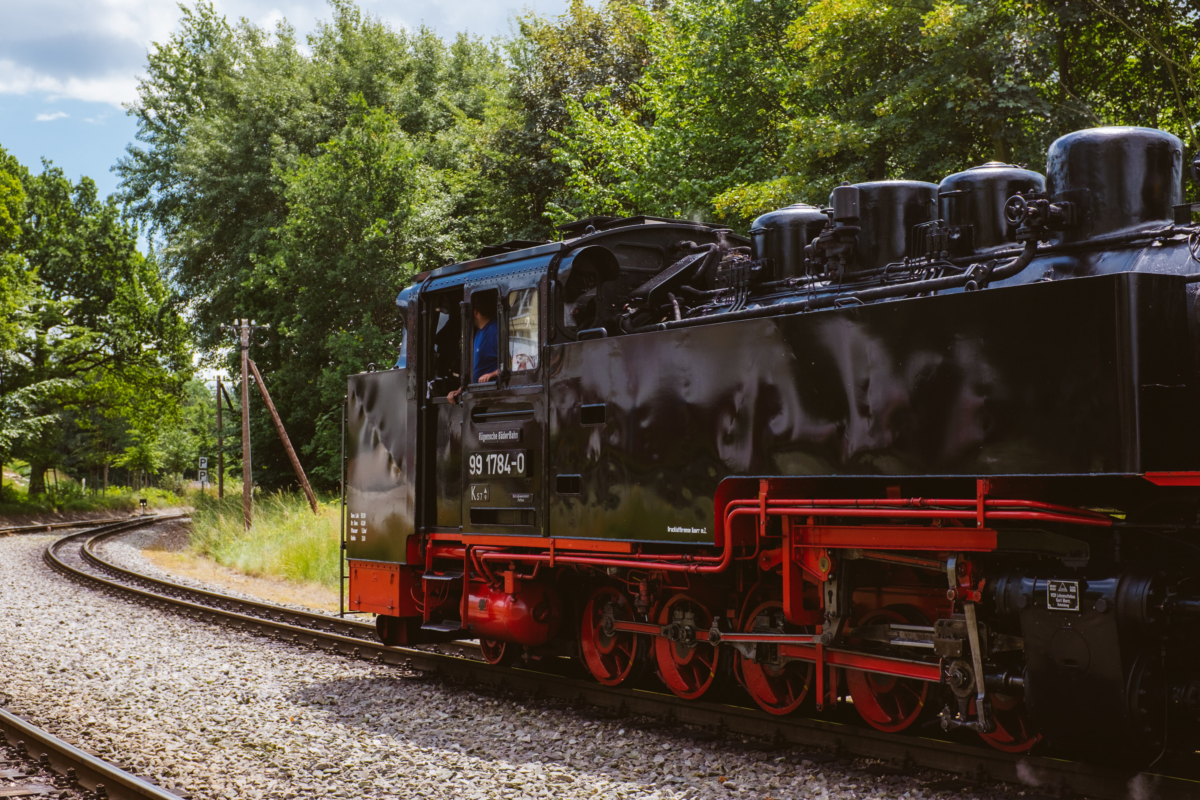 railroad car, ruegen, old, transportation, nature, smoke - physical structure, mode of transportation, train, transport, day, green, travel, locomotive, HD Wallpaper