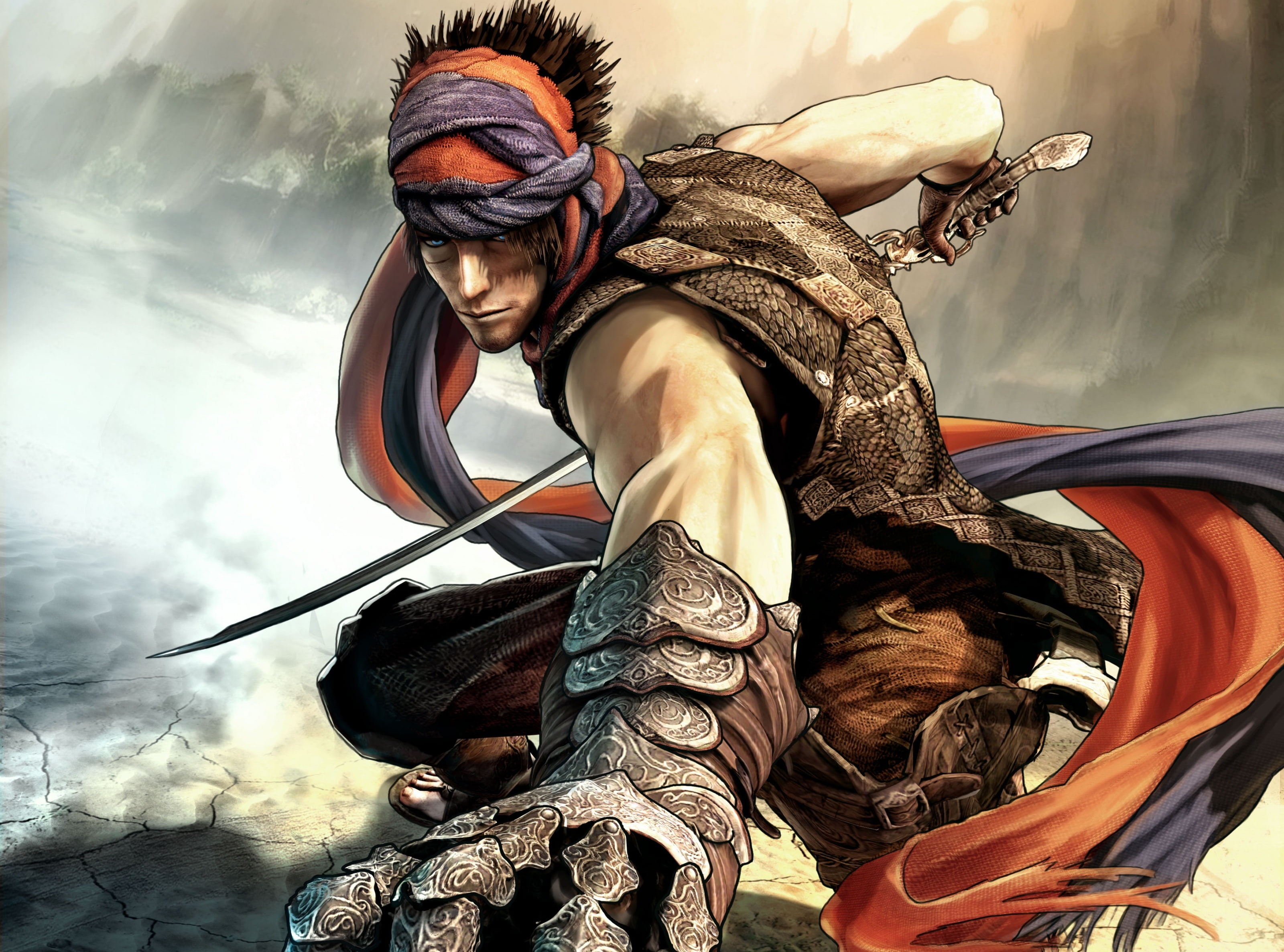 sword, lifestyles, young adult, day, activity, three quarter length, holding, illustration, video game, young men, leisure activity, nature, 2K, Prodigy, HD Wallpaper