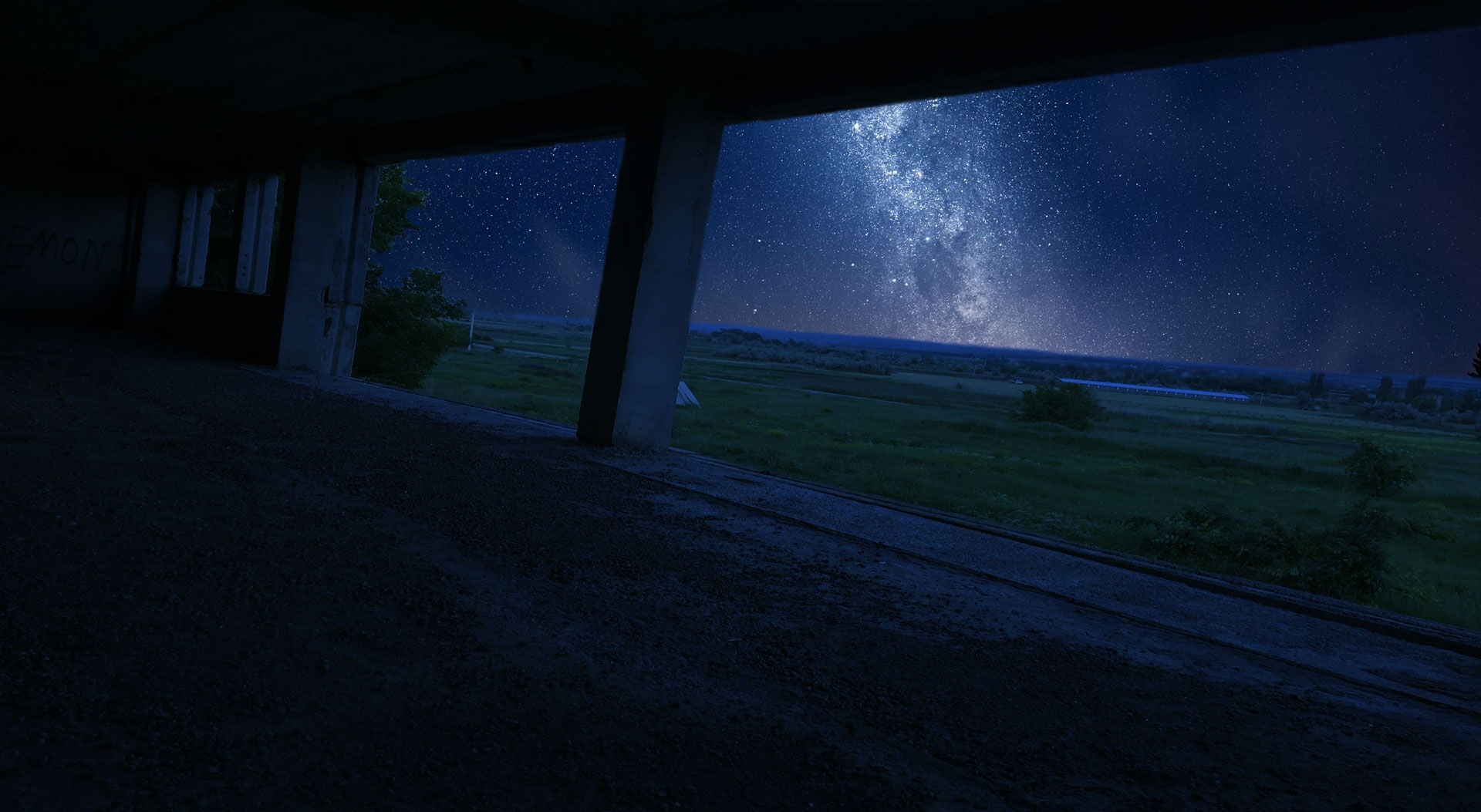 Construction, transportation, astronomy, dark, land, no people, Abandoned, beauty in nature, space, horizon, sea, architecture, sky, noi, scenics - nature, HD Wallpaper