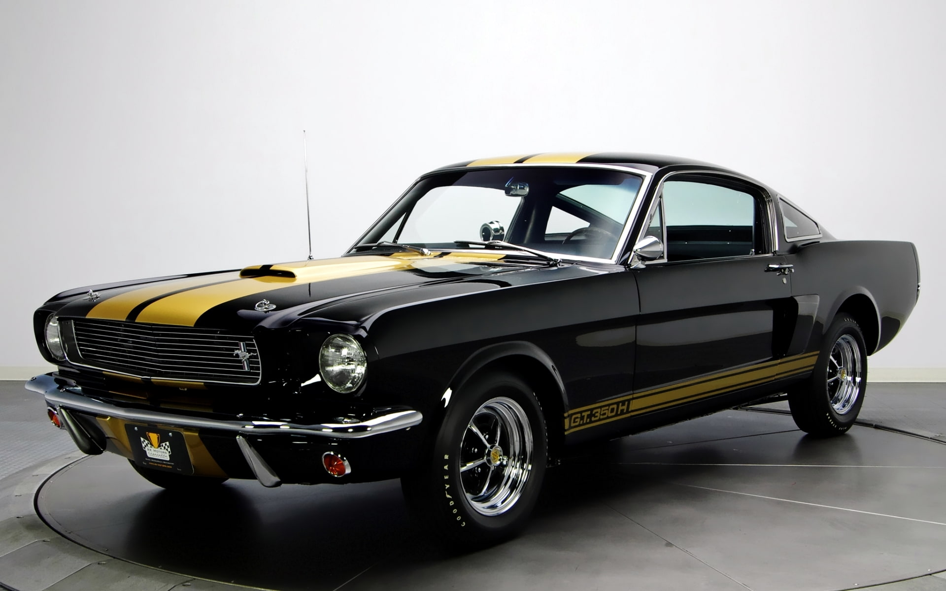 Shelby, classic, 1966, strip, Ford, black, 350H, the front, 1080P, Mustang, background, Muscle car, HD Wallpaper