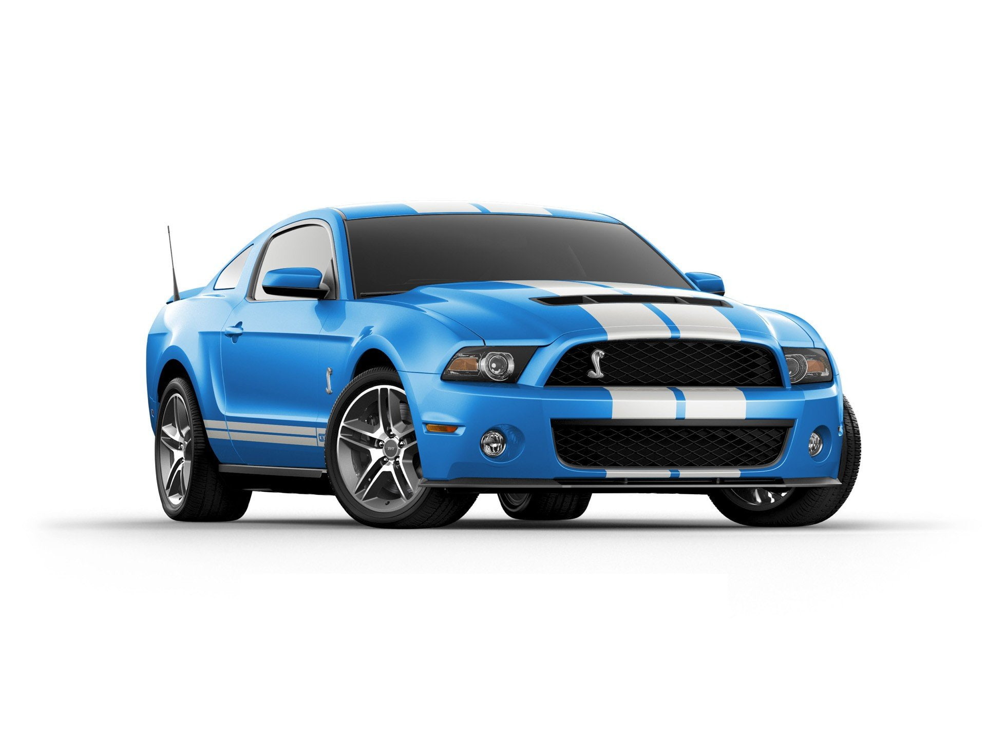 ford, gt500, 1080P, white, muscle, grabber, cars, front, blue, mustang, shelby, stripes, HD Wallpaper