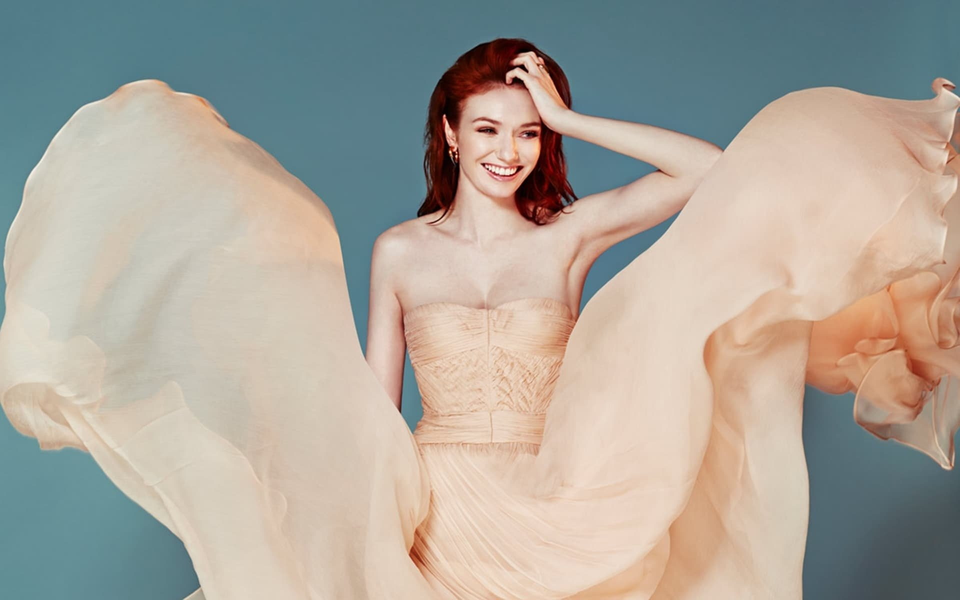 Redhead, Actress, Eleanor Tomlinson, Actresses, British, Dress, Smile, 1080P, HD Wallpaper