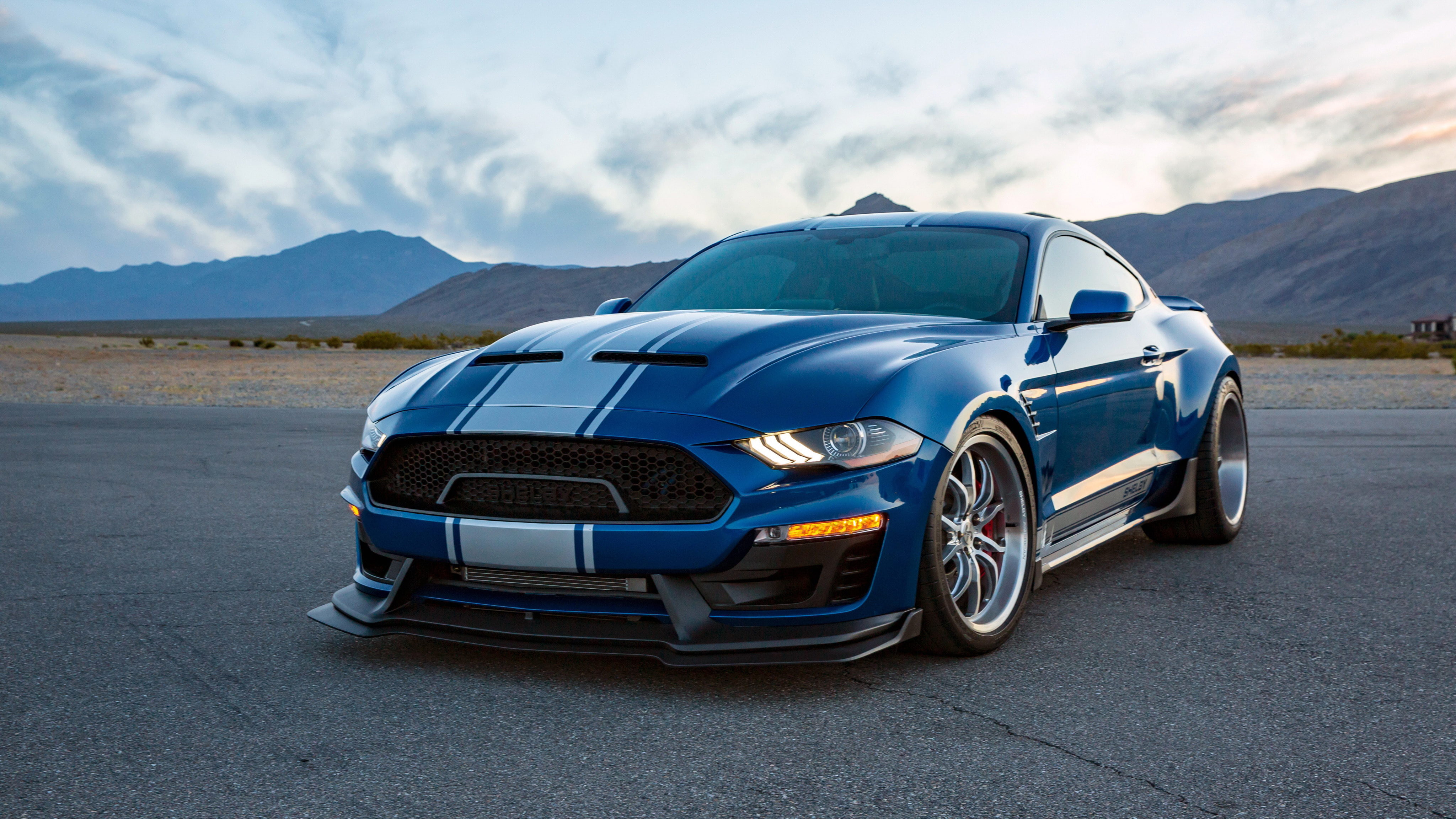4K, day, snake, travel, mountain, outdoors, retro styled, wheel, stationary, shelby, body, nature, super, wide, blue, car, motor vehicle, mountain range, HD Wallpaper