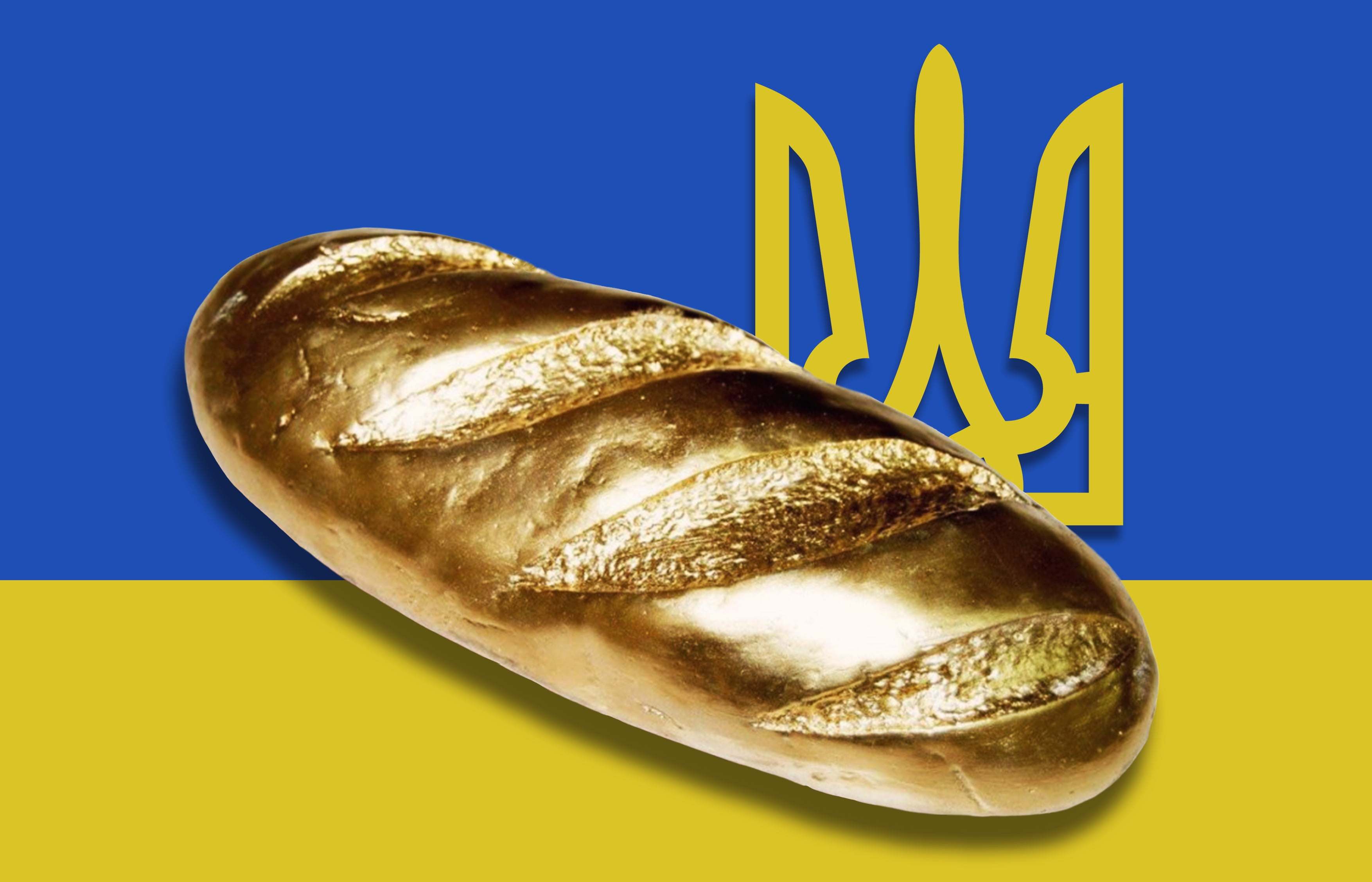 Flag, 2K, Gold, Trident, Baton, Coat of arms, Ukraine, HD Wallpaper
