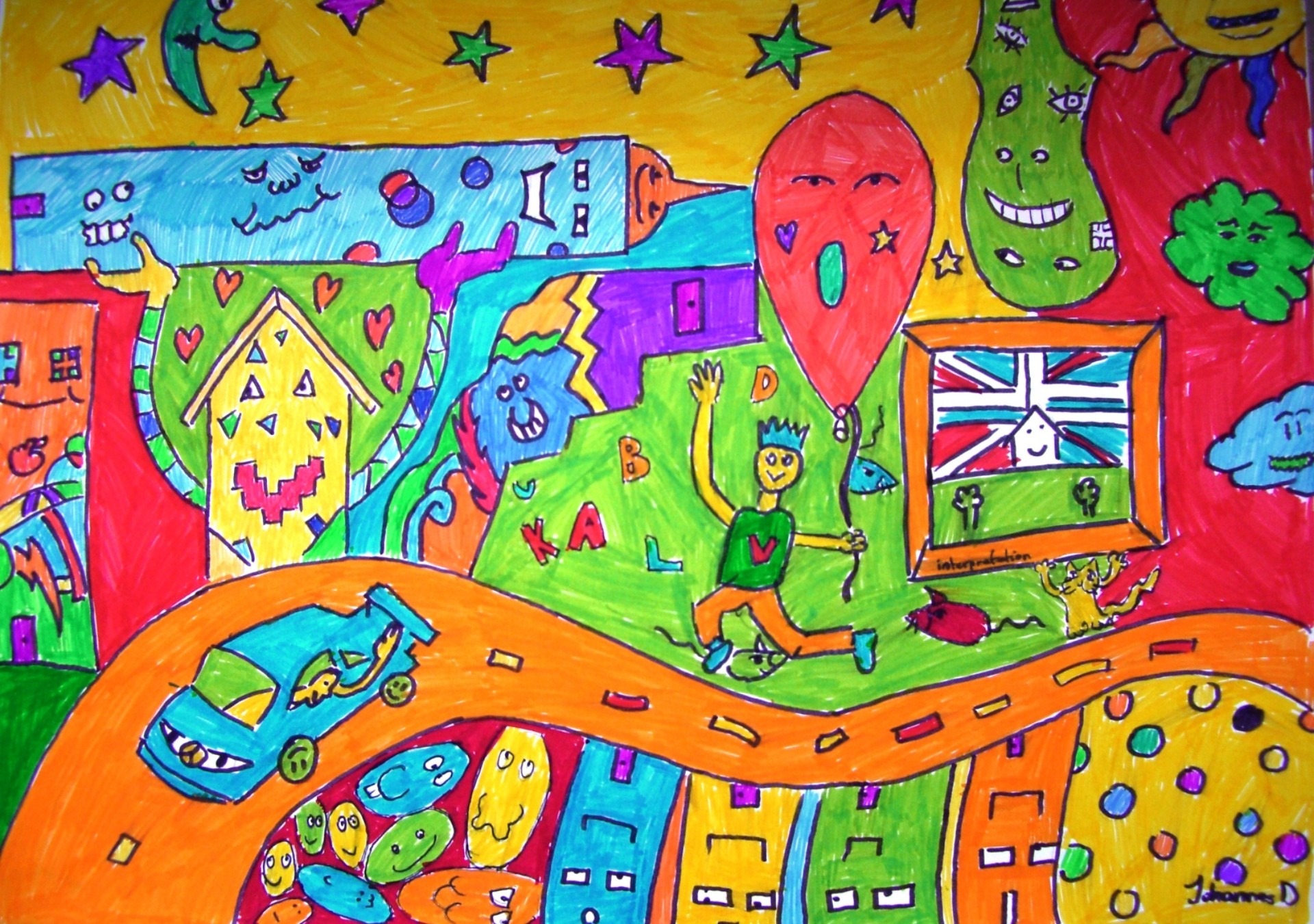 color, backgrounds, felt tip pens, painted, design, students work, day, colorful, decoration, full frame, built structure, 1080P, craft, image, mural, HD Wallpaper
