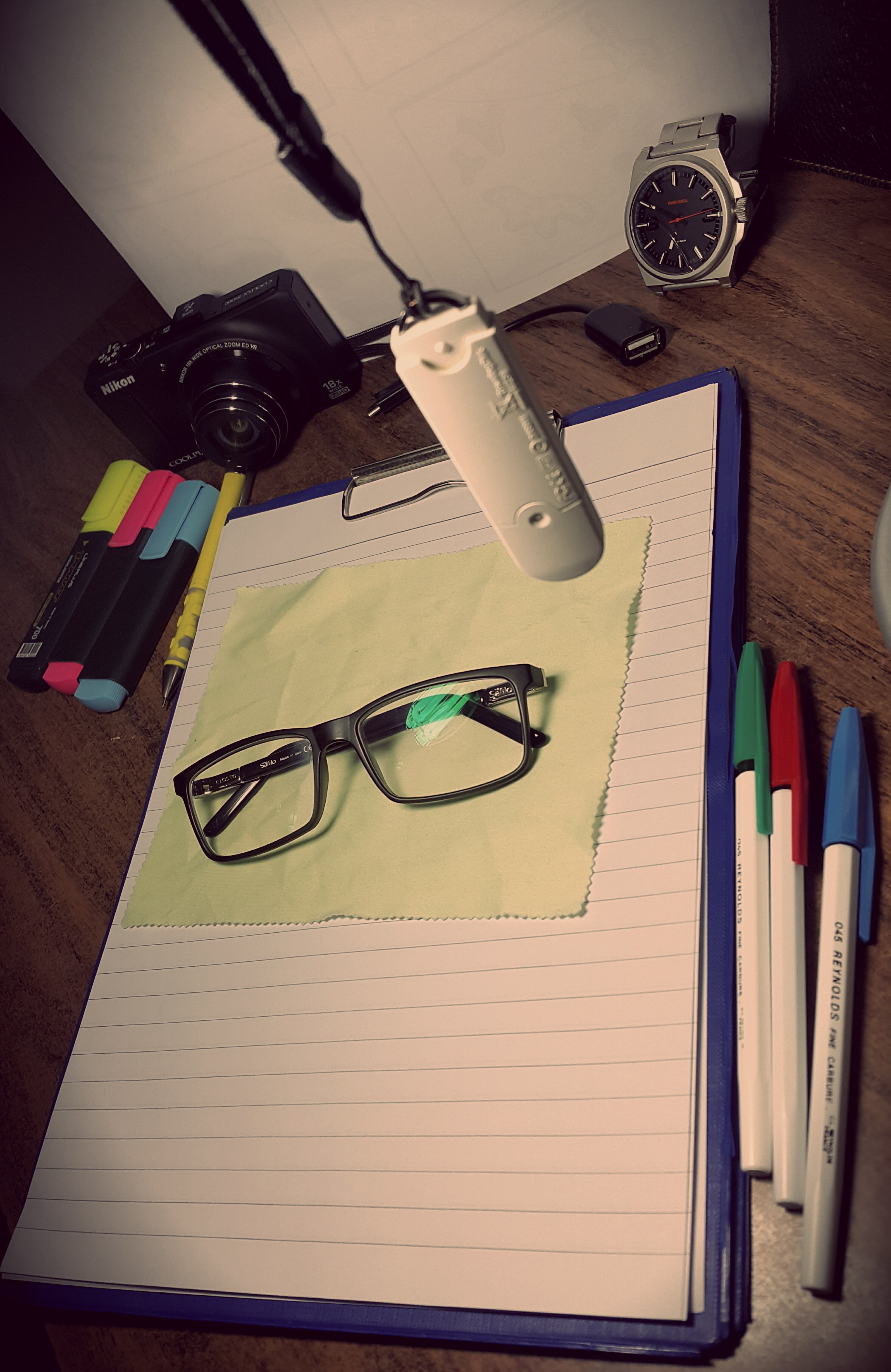 high angle view, personal accessory, eyeglasses, education, paper, lifestyle, book, large group of objects, group of objects, writing instrument, pencil, Phone HD Wallpaper