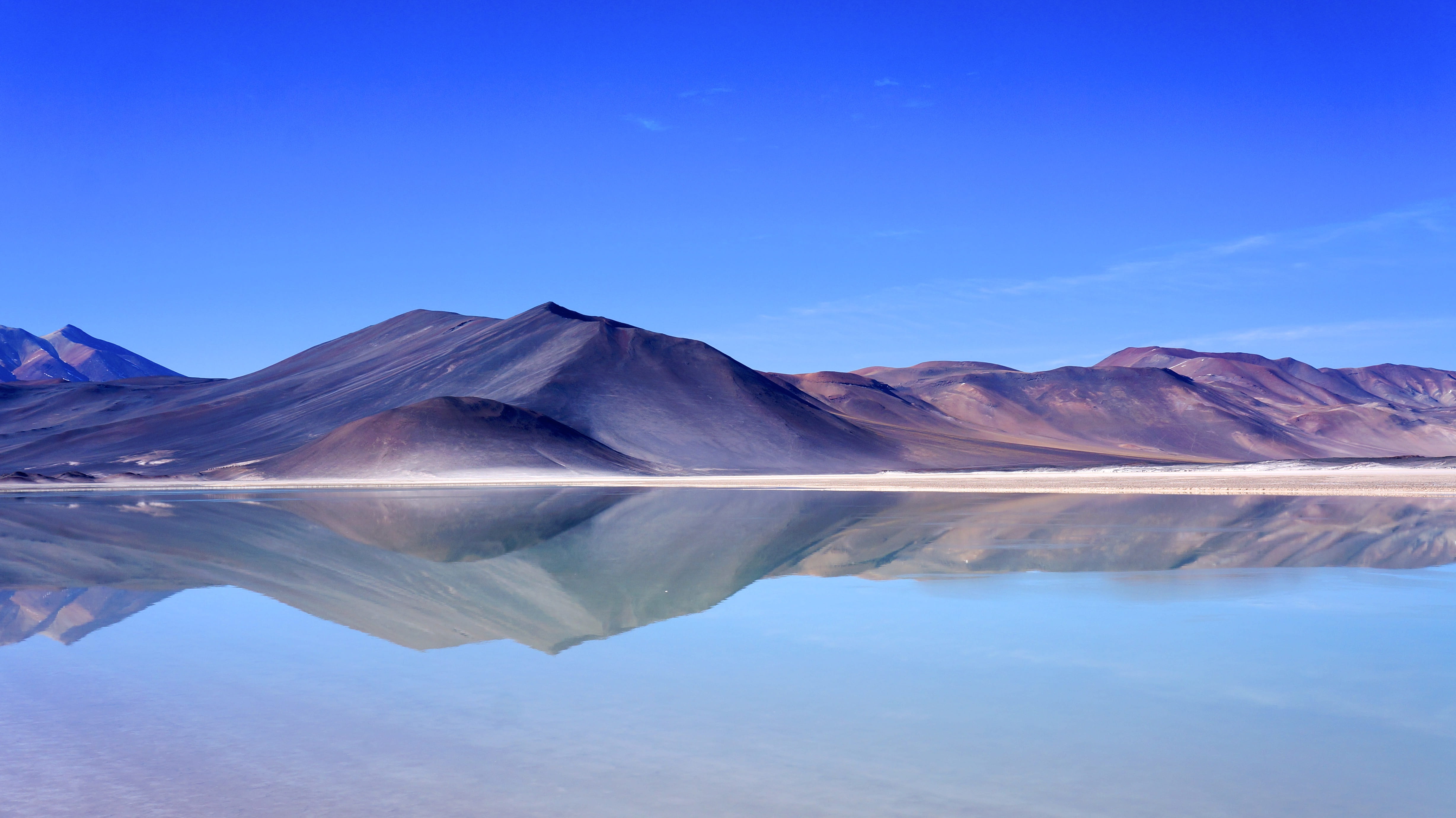 mountain range, tranquil scene, chile, desktop, sky, landscape, mountain peak, blue, tranquility, nature, outdoors, salt flat, copy space, beauty in nature, HD Wallpaper