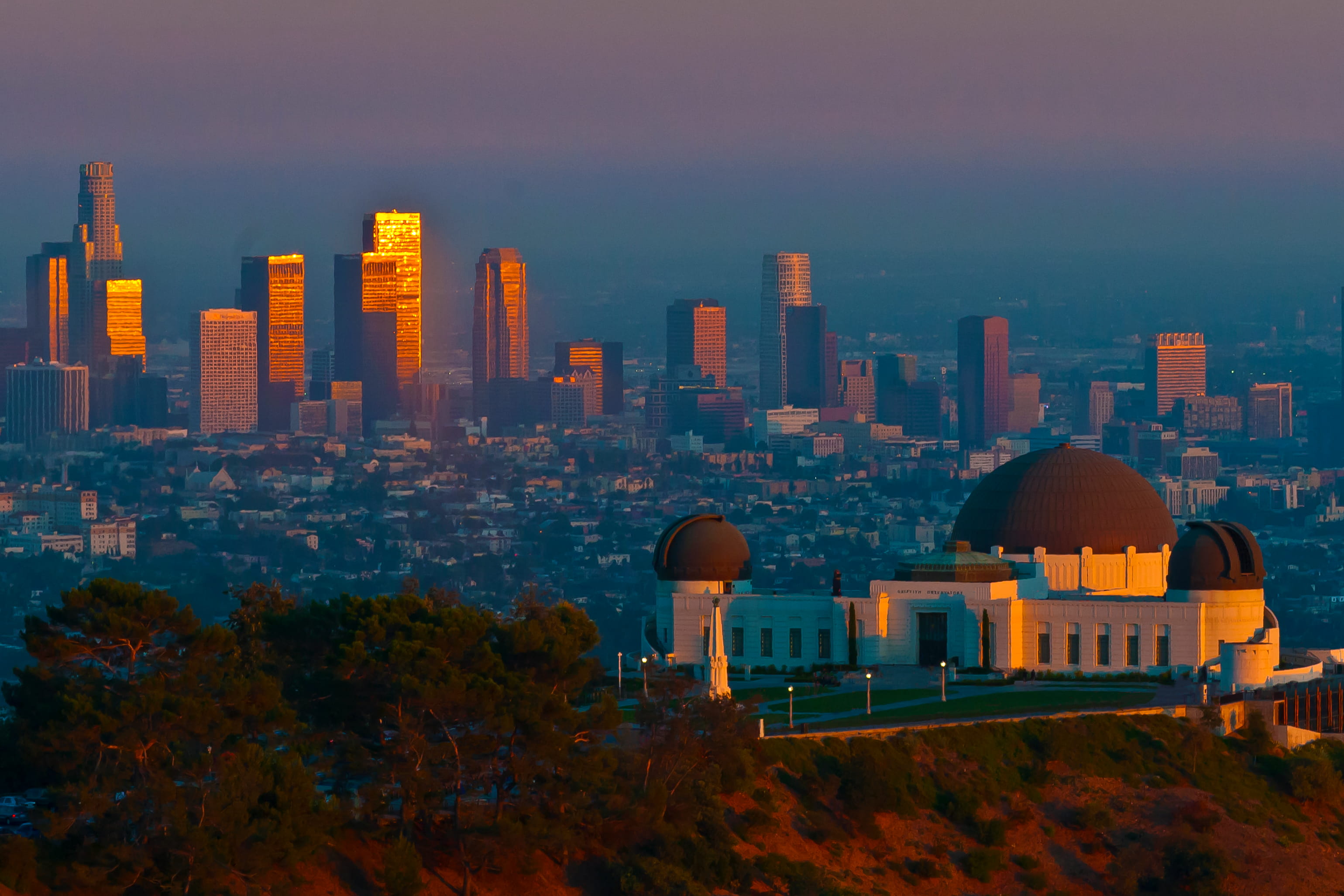 dusk, city life, urban skyline, built structure, sunset, sky, modern, observatory, downtown, nature, no people, tower, residential district, building, city, HD Wallpaper
