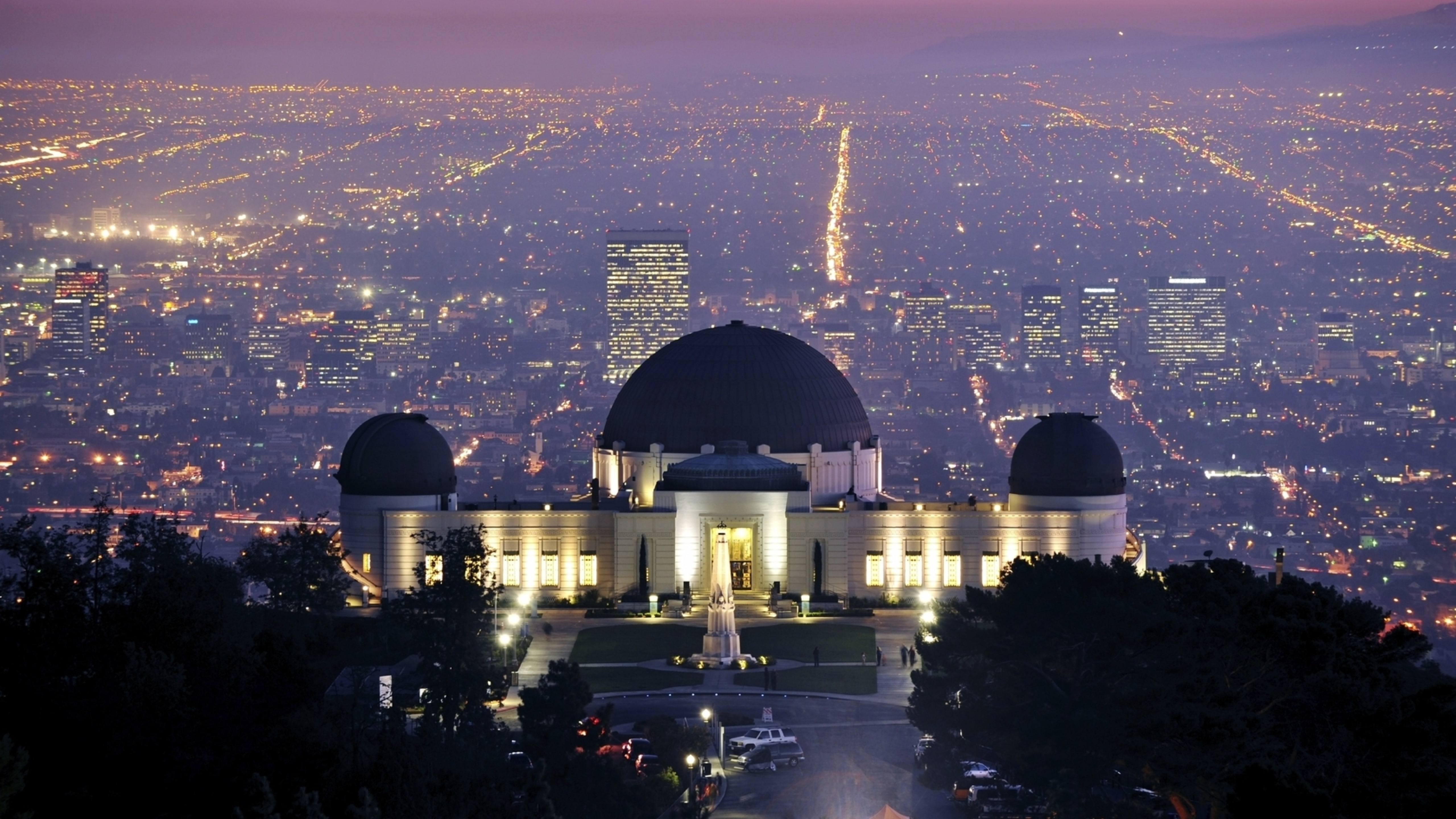 observatory, financial district, religion, illuminated, high angle view, architecture, building, los, cityscape, travel, office building exterior, california, HD Wallpaper