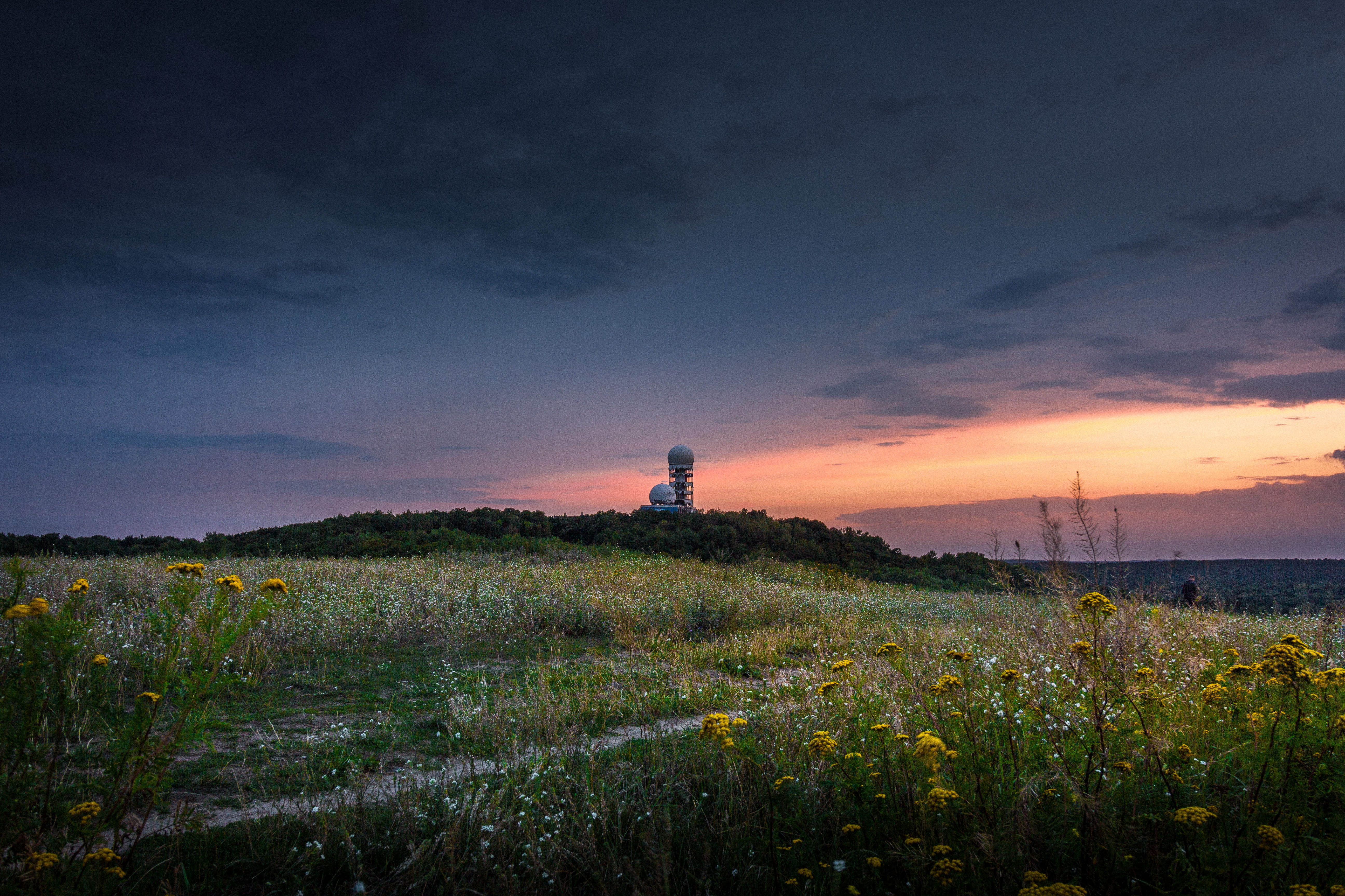 nature, grass, cloud - sky, built structure, lighthouse, no people, guidance, teufelsberg, water, outdoors, plant, tower, sky, building exterior, environment, HD Wallpaper