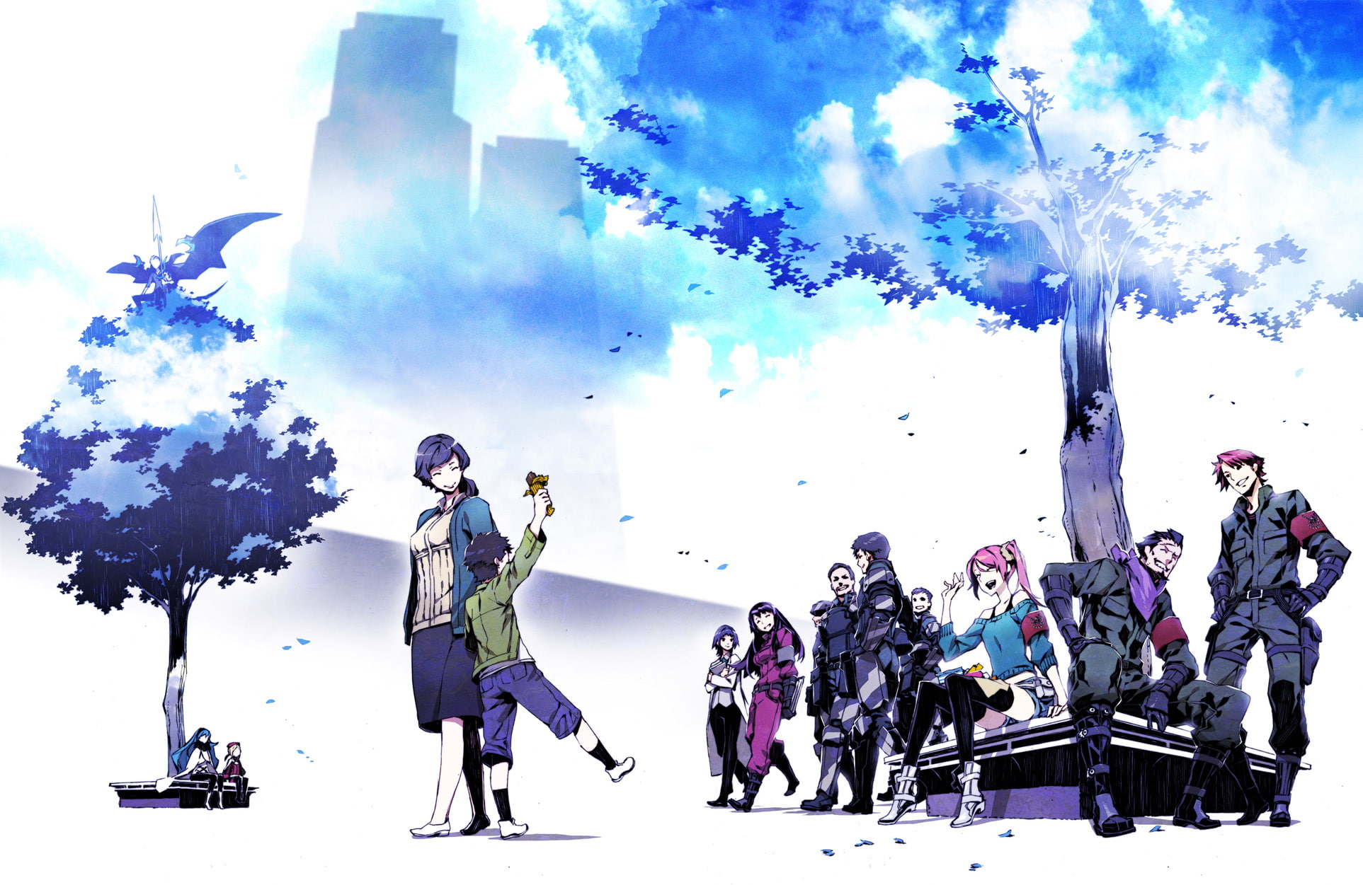 7th, shirow, miwa, dragon, tree, 1080P, HD Wallpaper