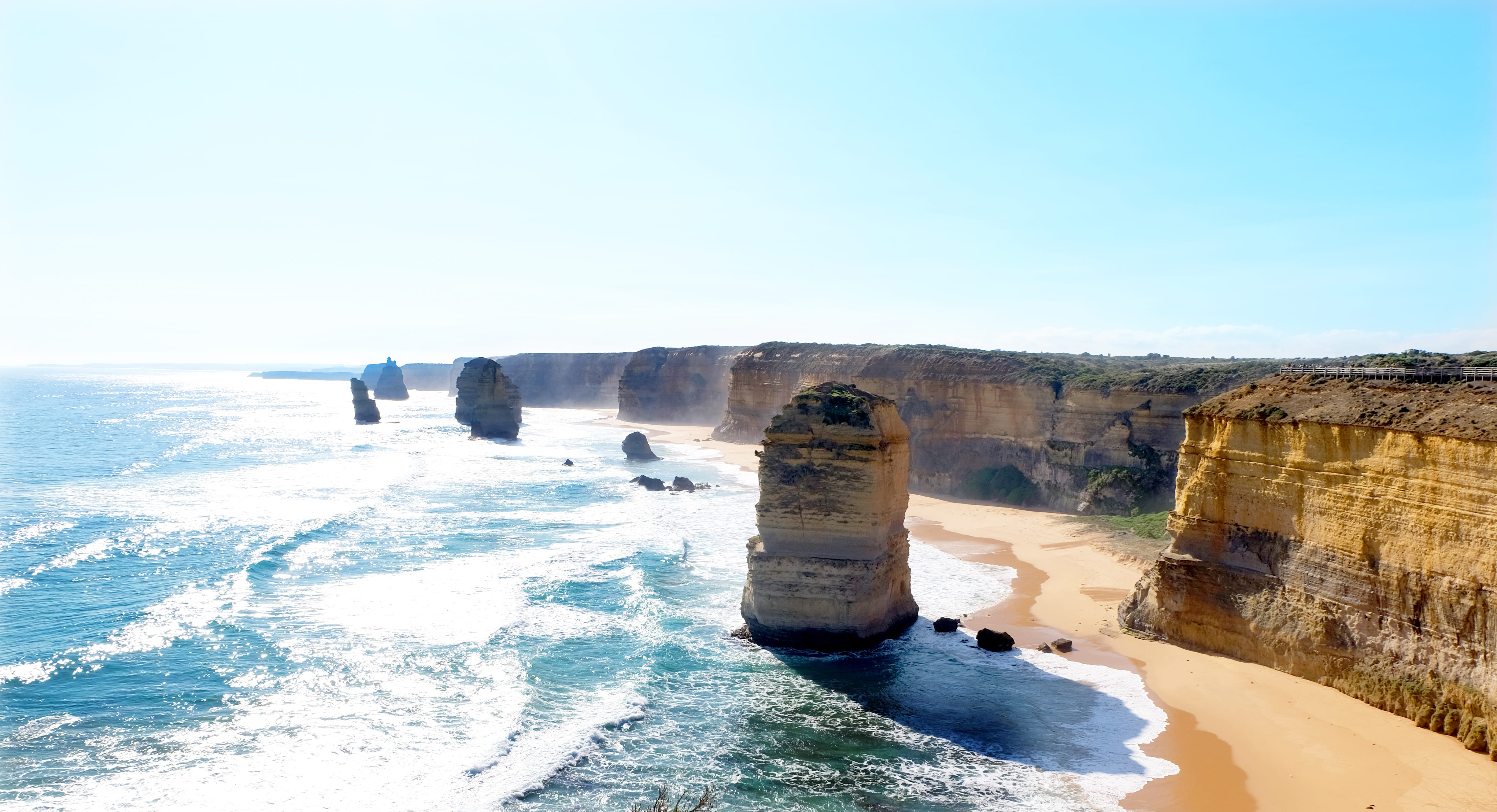nature, blue, travel, copy space, australia, wave, scenics - nature, rock - object, 4K, water, 12 apostles, sea, no people, arch, land, day, outdoors, HD Wallpaper