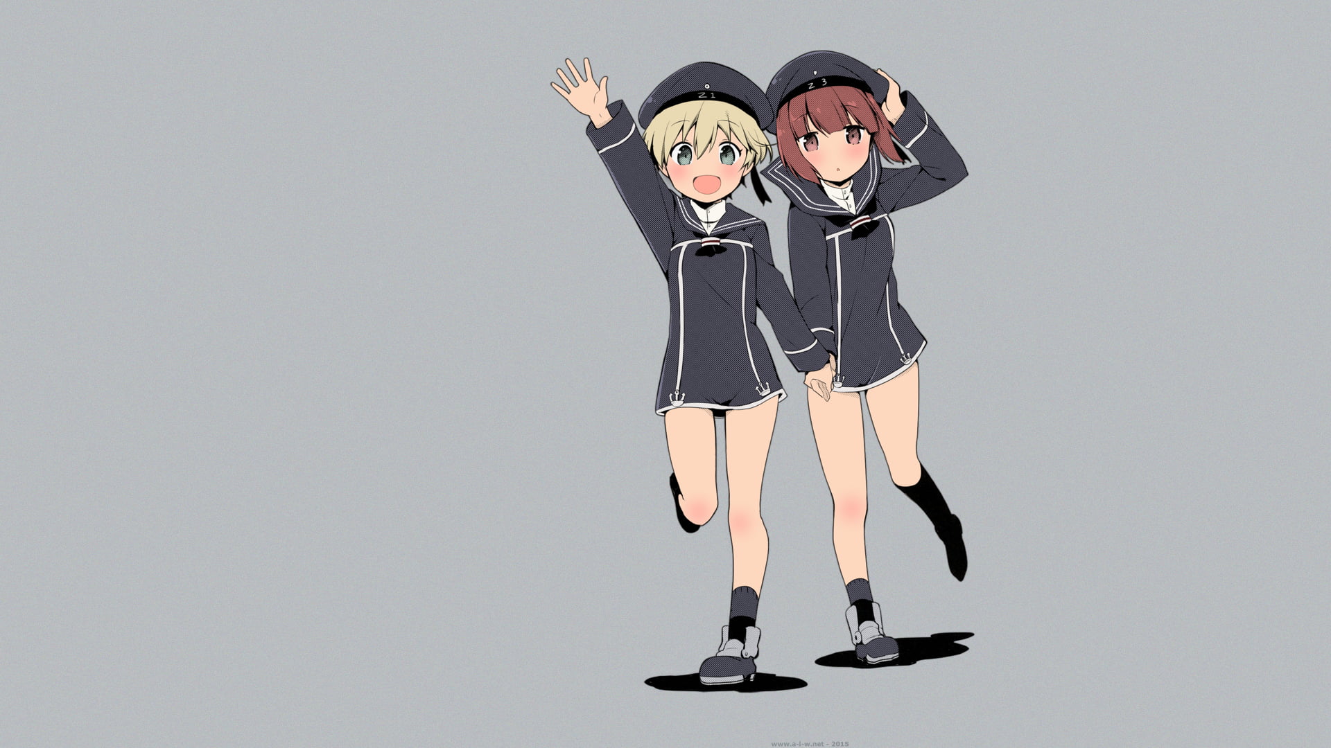 Leberecht Maass, full length, indoors, portrait, copy space, shoe, athlete, human body part, anime, short skirt, standing, anime girls, Kantai Collection, HD Wallpaper