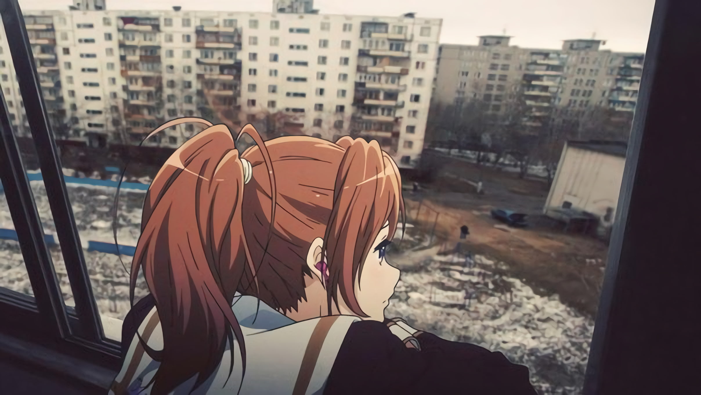 window, Nakagawa Natsuki, anime girls, 1080P, Hibike! Euphonium, HD Wallpaper