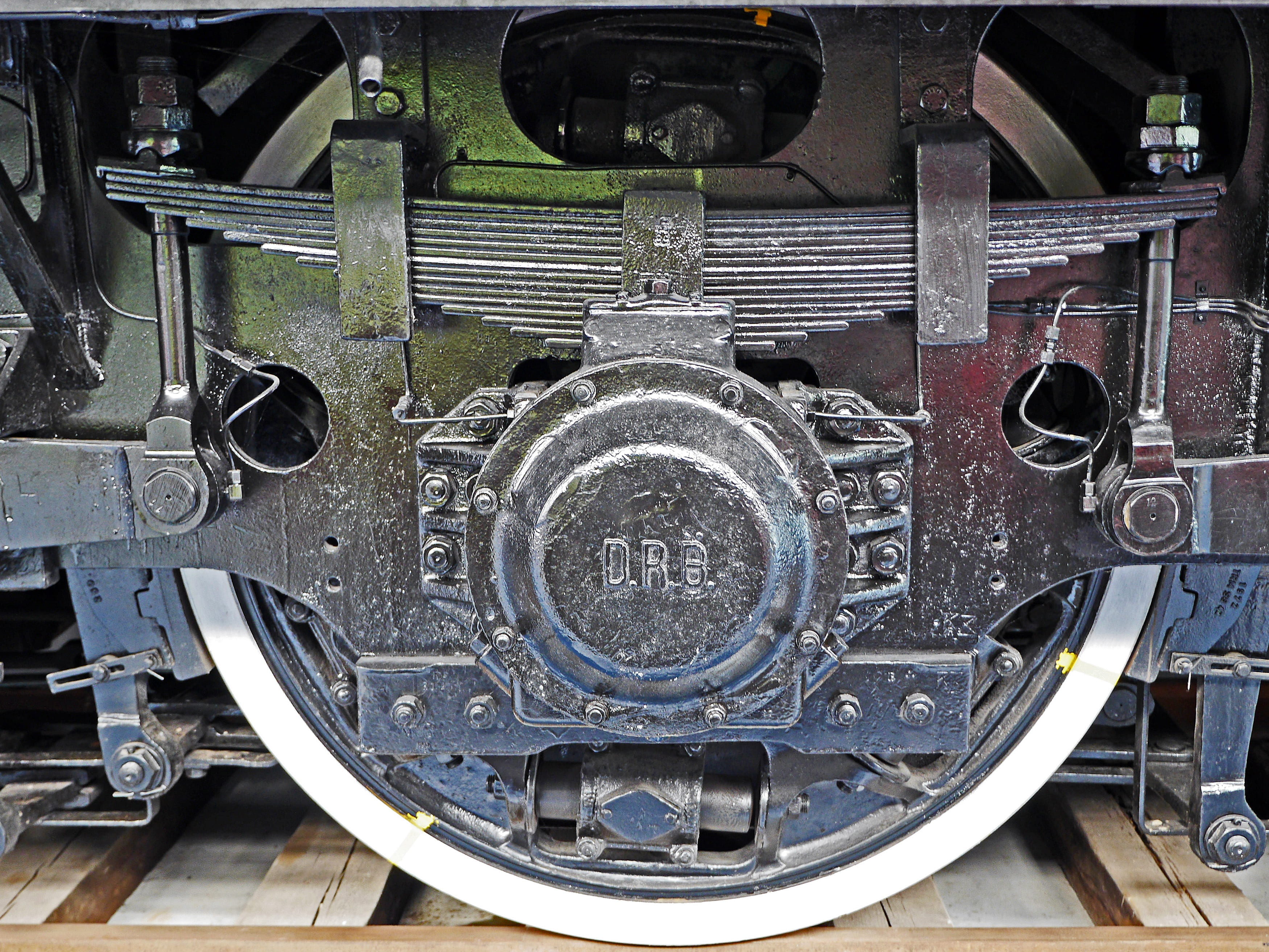steam train, metal, close-up, museum of technology, wheel, public transportation, e 18, spring pot drive, land vehicle, machinery, rail transportation, HD Wallpaper