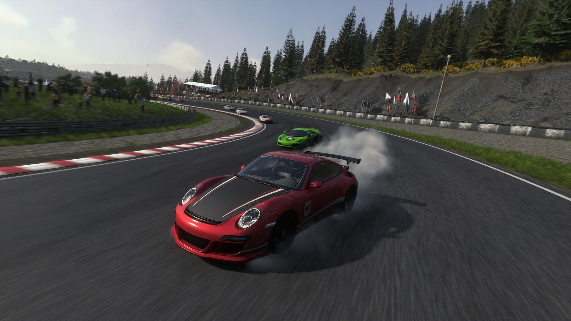 road, red, blurred motion, architecture, Driveclub, nature, car, mode of transportation, no people, on the move, sports race, sign, land vehicle, PlayStation 4, HD Wallpaper
