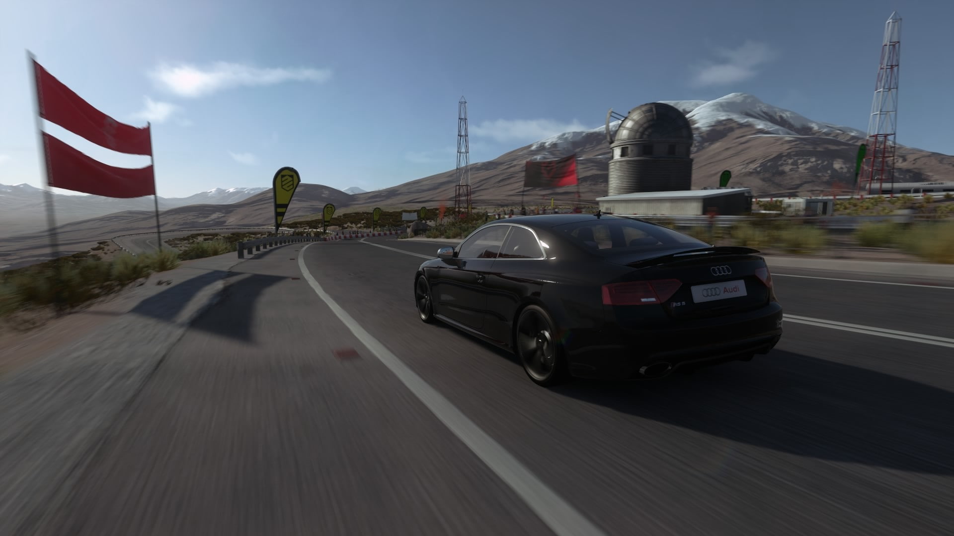 car, outdoors, city, land vehicle, Audi, symbol, marking, sign, built structure, cloud - sky, transportation, Driveclub, motor vehicle, street, mode of transportation, HD Wallpaper