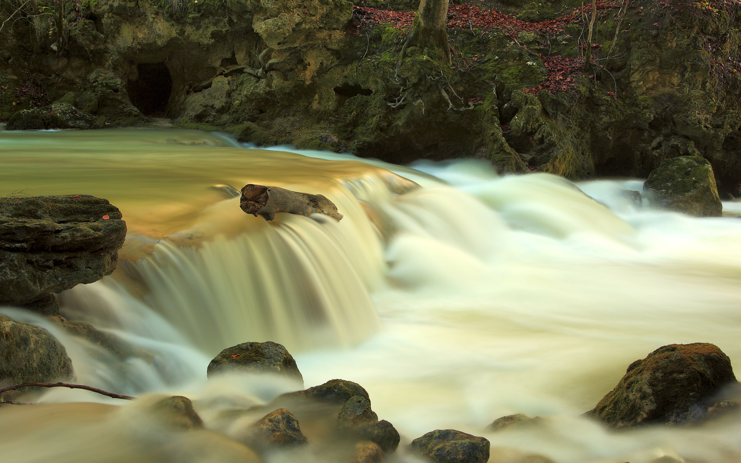 river, nature, hd, waterfalls, stones, rocks, timelapse, 2K, HD Wallpaper
