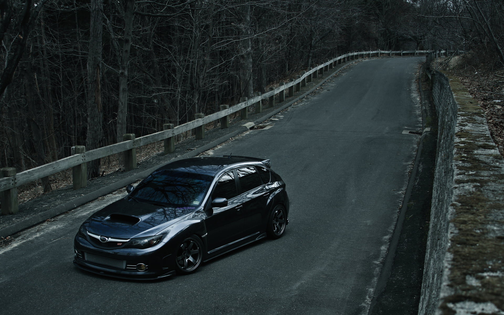 trees, motor vehicle, hatchback, car, transportation, day, railing, direction, mode of transportation, travel, street, connection, Subaru, the way forward, HD Wallpaper