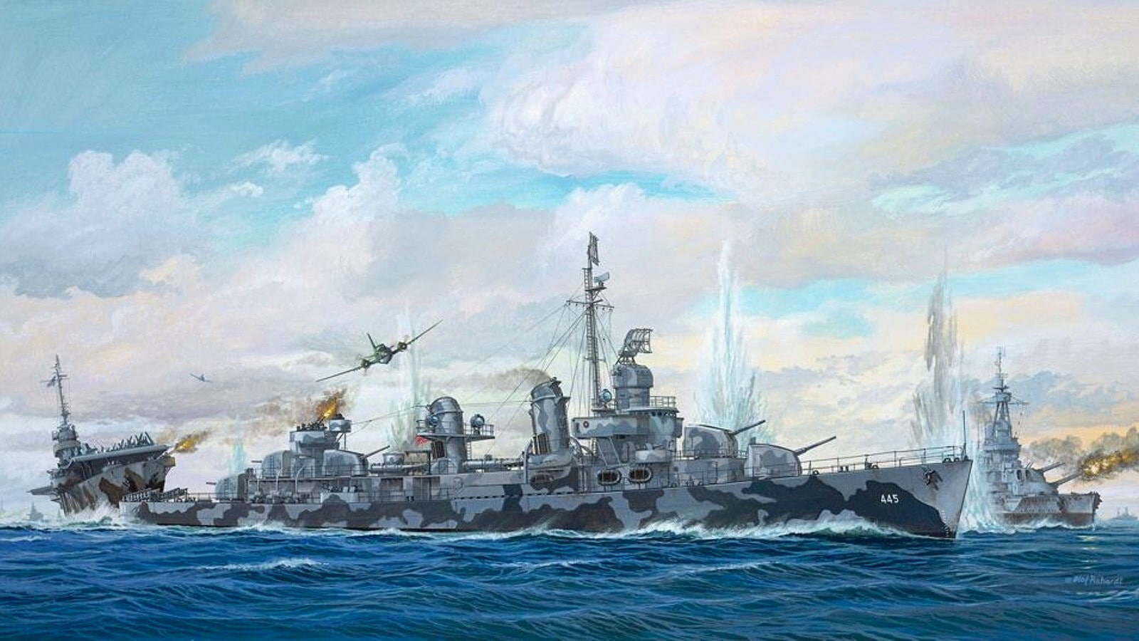 Destroyer, United States Navy, USS Fletcher (DD-445), 720P, Warships, HD Wallpaper