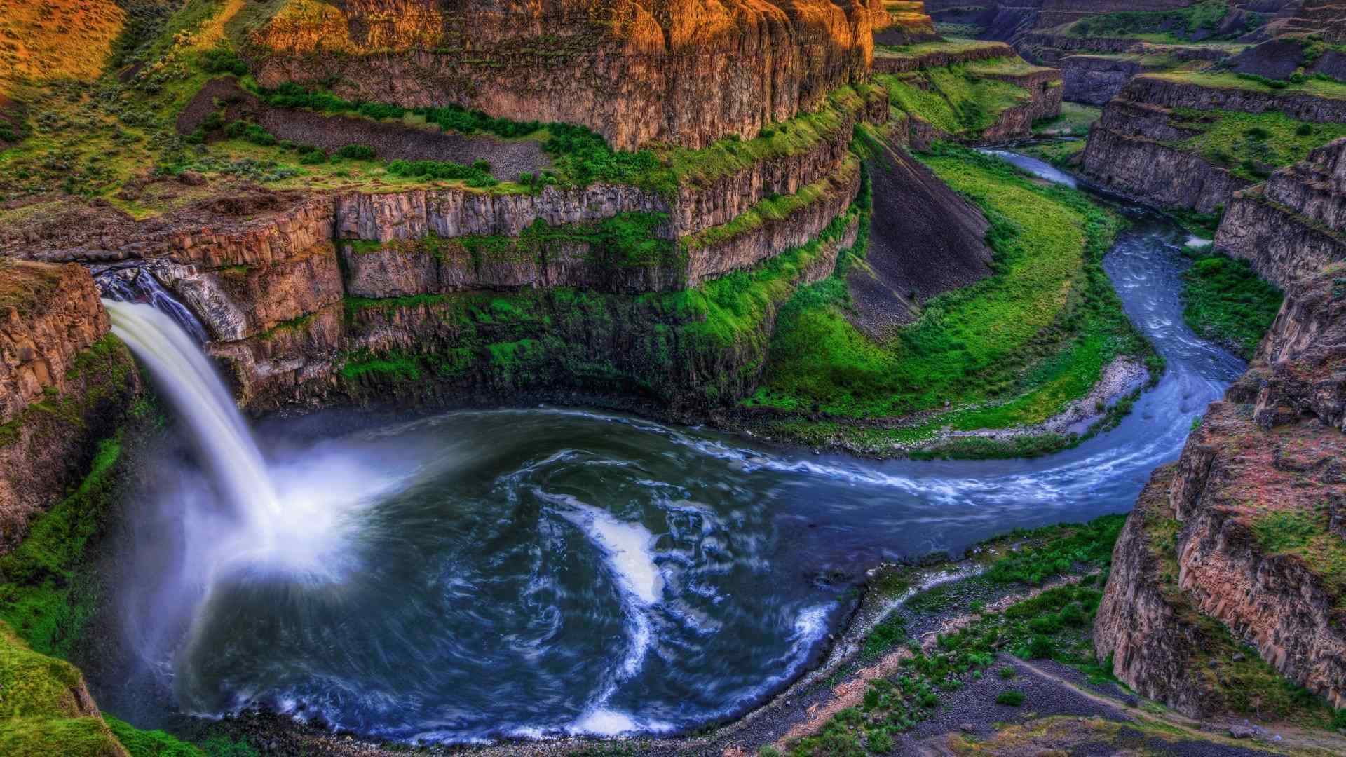 tree, beauty in nature, motion, landscape, wilderness, summer, flow, ravine, fall, day, nature, 1080P, travel, power in nature, water, national, tourism, HD Wallpaper