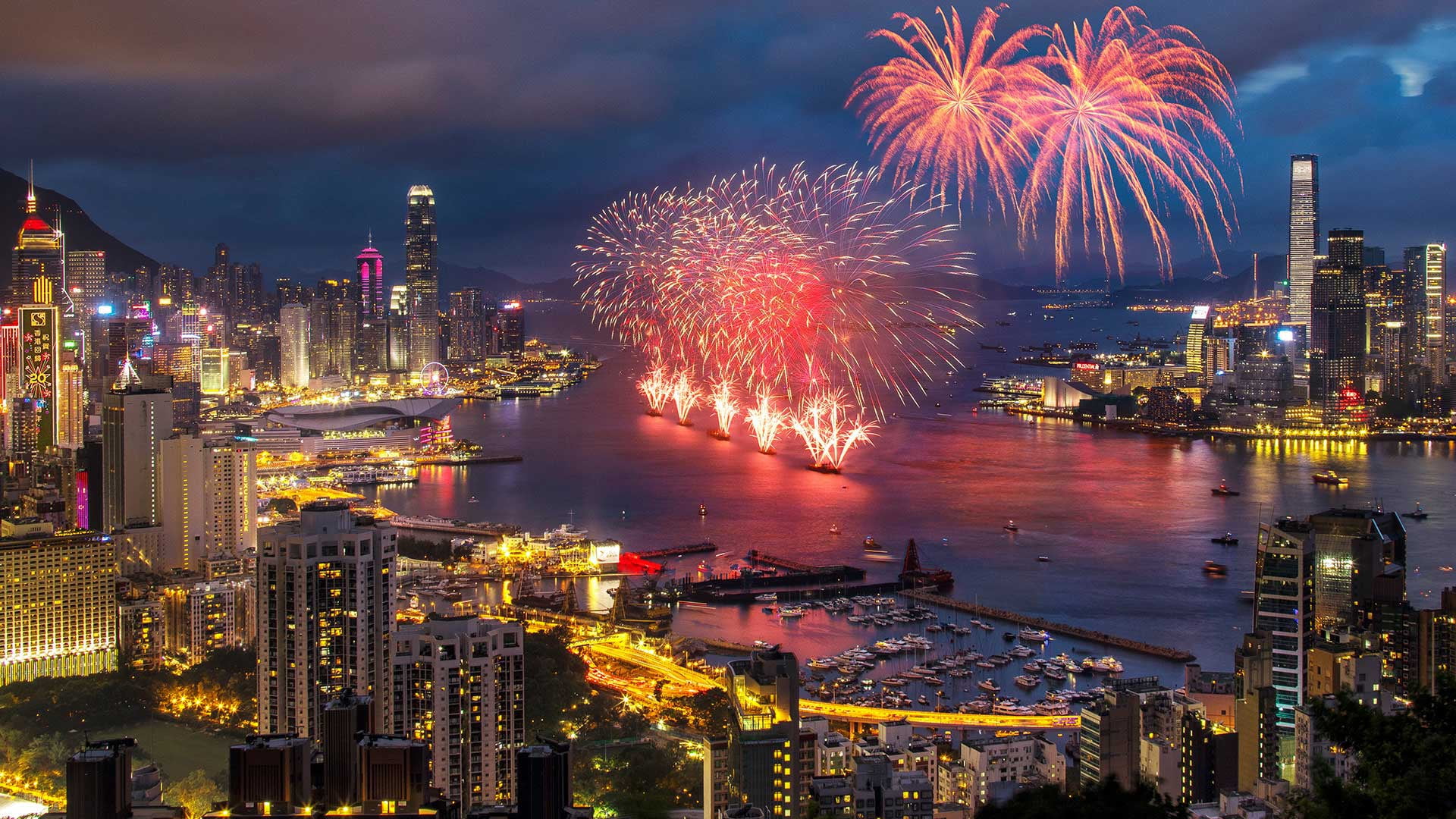 22nd anniversary, salute, Hong Kong, 1080P, China, HD Wallpaper