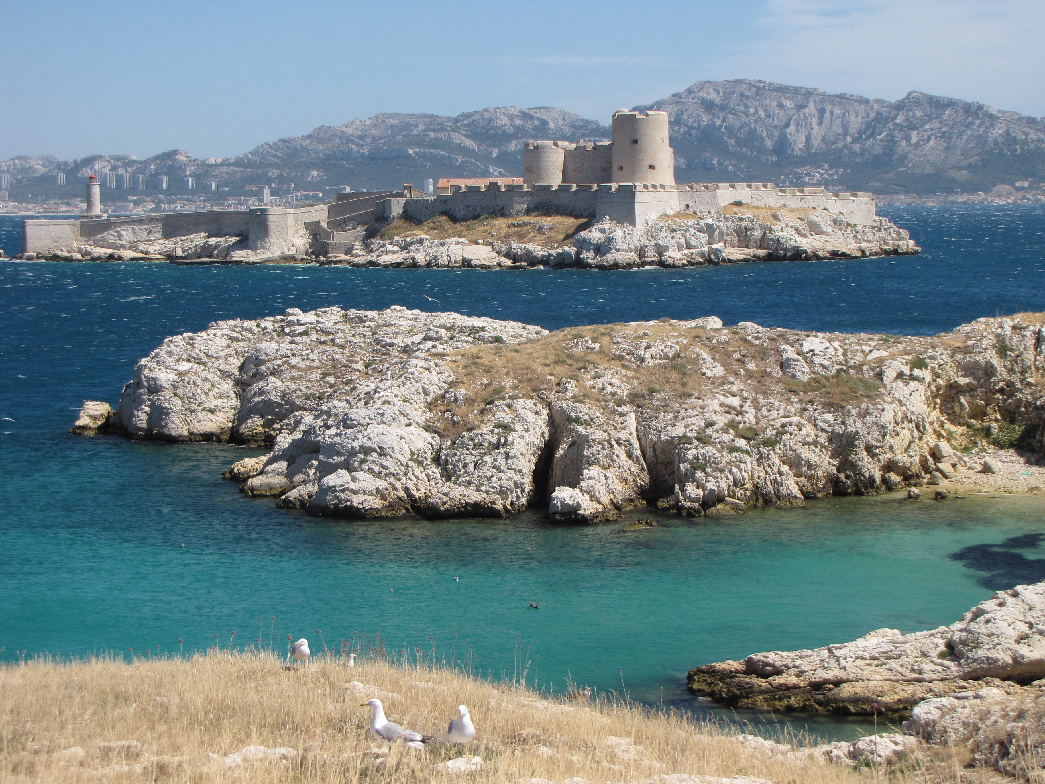 side, building exterior, beauty in nature, marseille, mountain, ile du frioul, day, travel, architecture, rock, built structure, travel destinations, france, HD Wallpaper