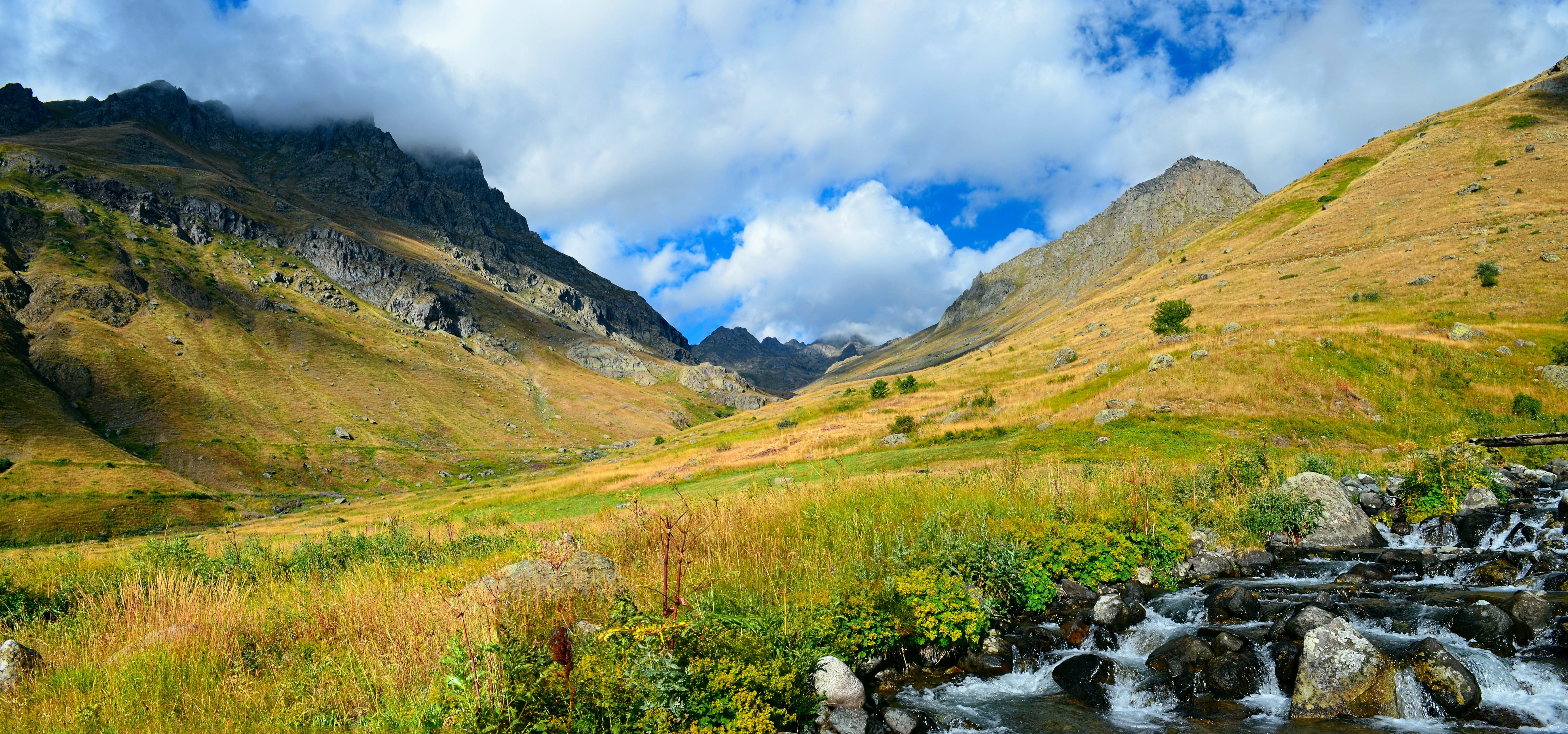 sky, summer, plateaus, solid, nature, rural, environment, landscape, scenics, travel destinations, sunny, kaçkars, valley, non-Urban Scene, mountain Peak, HD Wallpaper