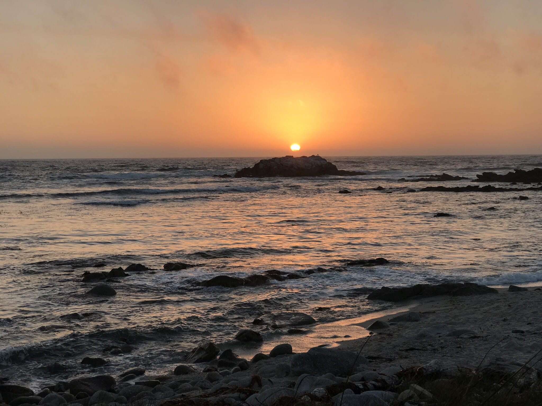 sun, sea, yellow, vacation, tranquil scene, tranquility, orange color, asilomar state beach, beauty in nature, united states, idyllic, sunset, motion, outdoors, HD Wallpaper