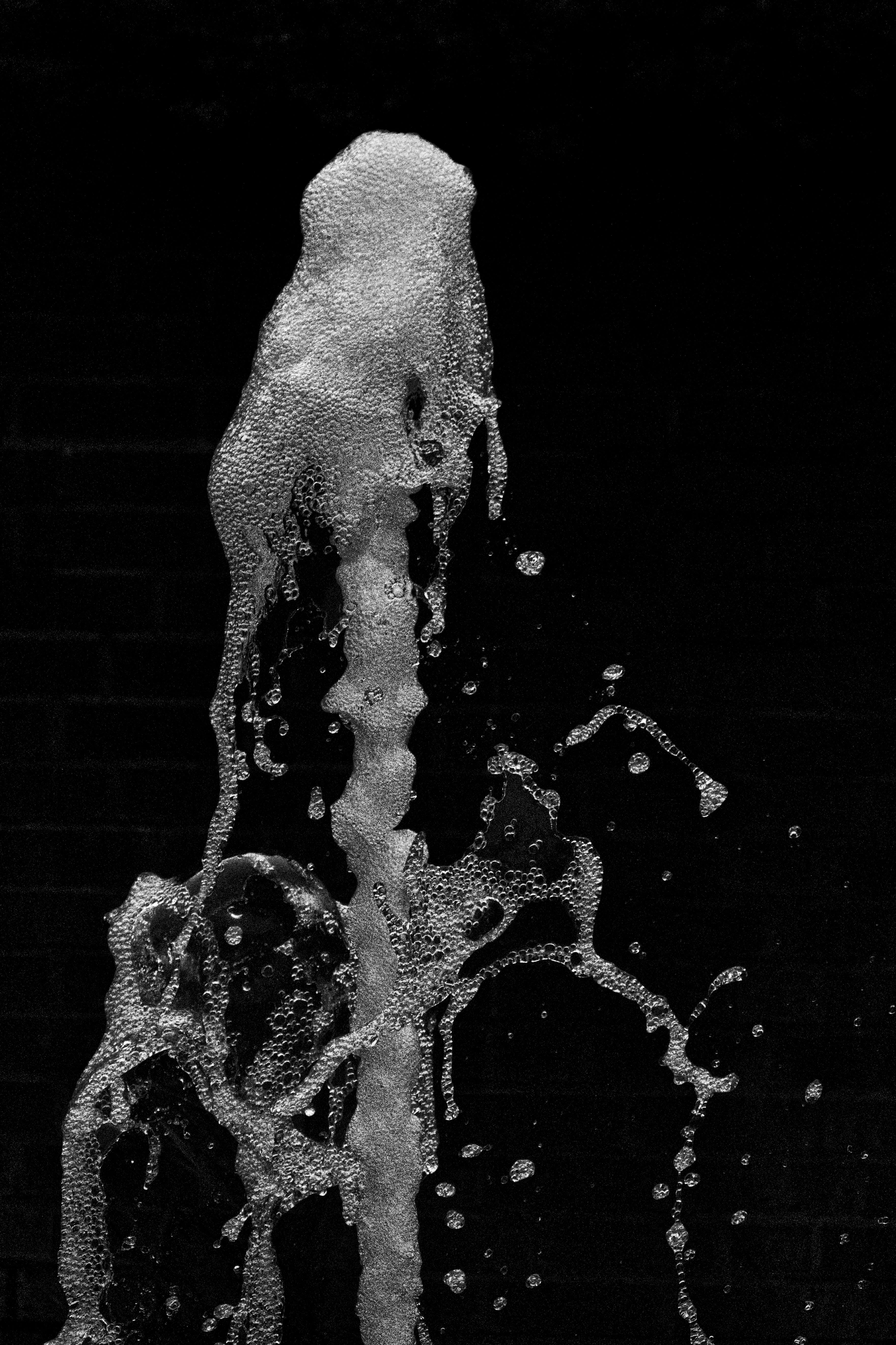 human representation, drop of water, water splashes, black background, drip, inject, art and craft, drops of water, cold temperature, water jet, representation, Phone HD Wallpaper