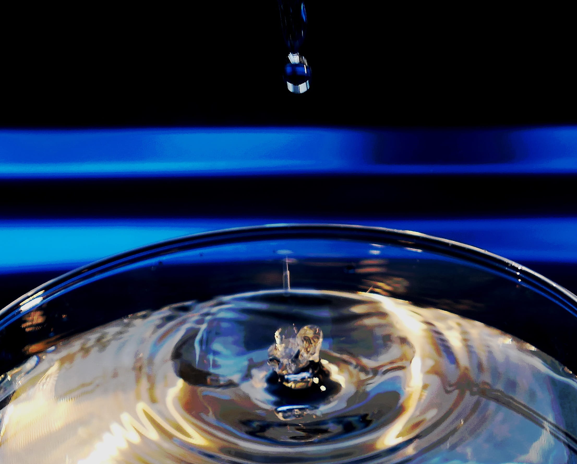 no people, drip, nature, water, motion, glass, rippled, purity, concentric, drink, close-up, liquid, household equipment, 1080P, drinking glass, splashing, HD Wallpaper